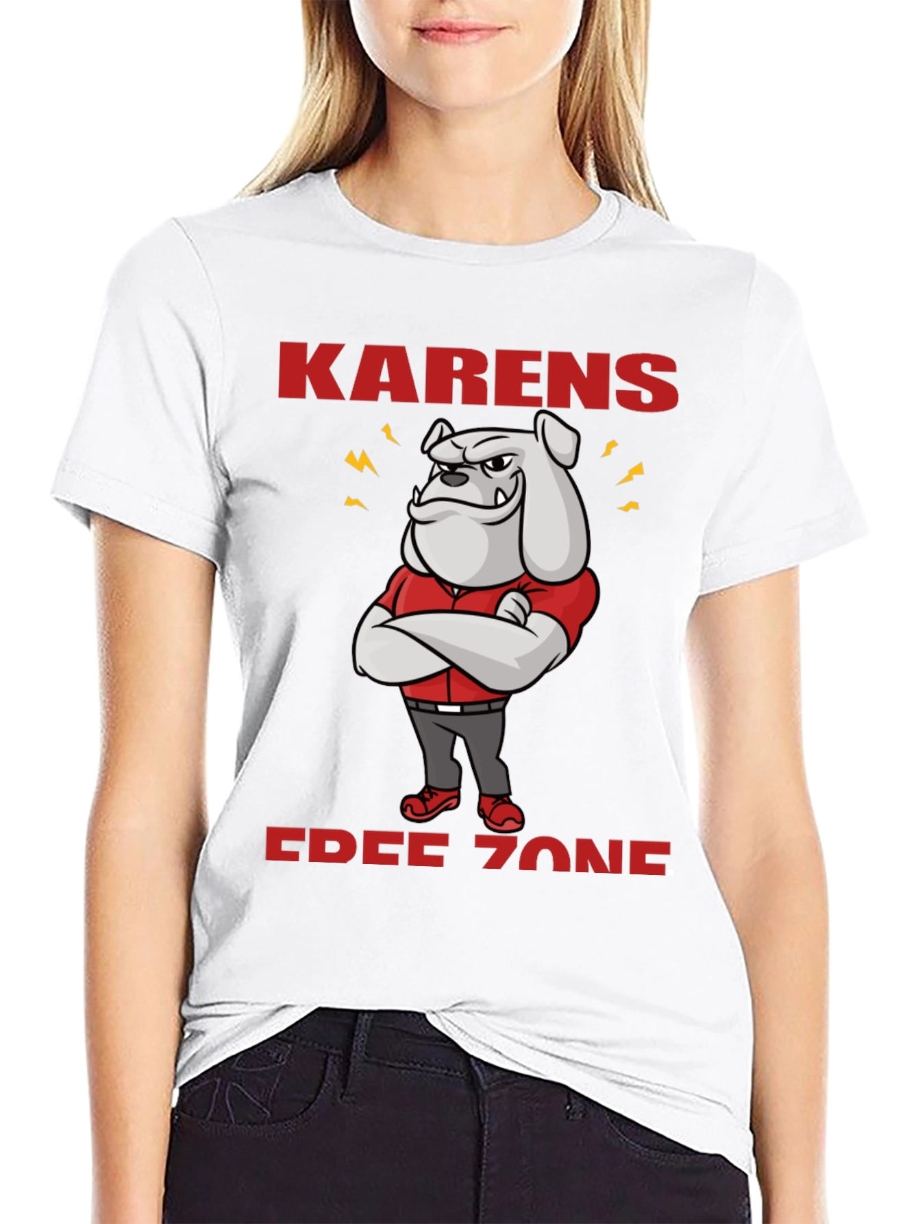 Karens Free Zone Bulldog T-Shirt