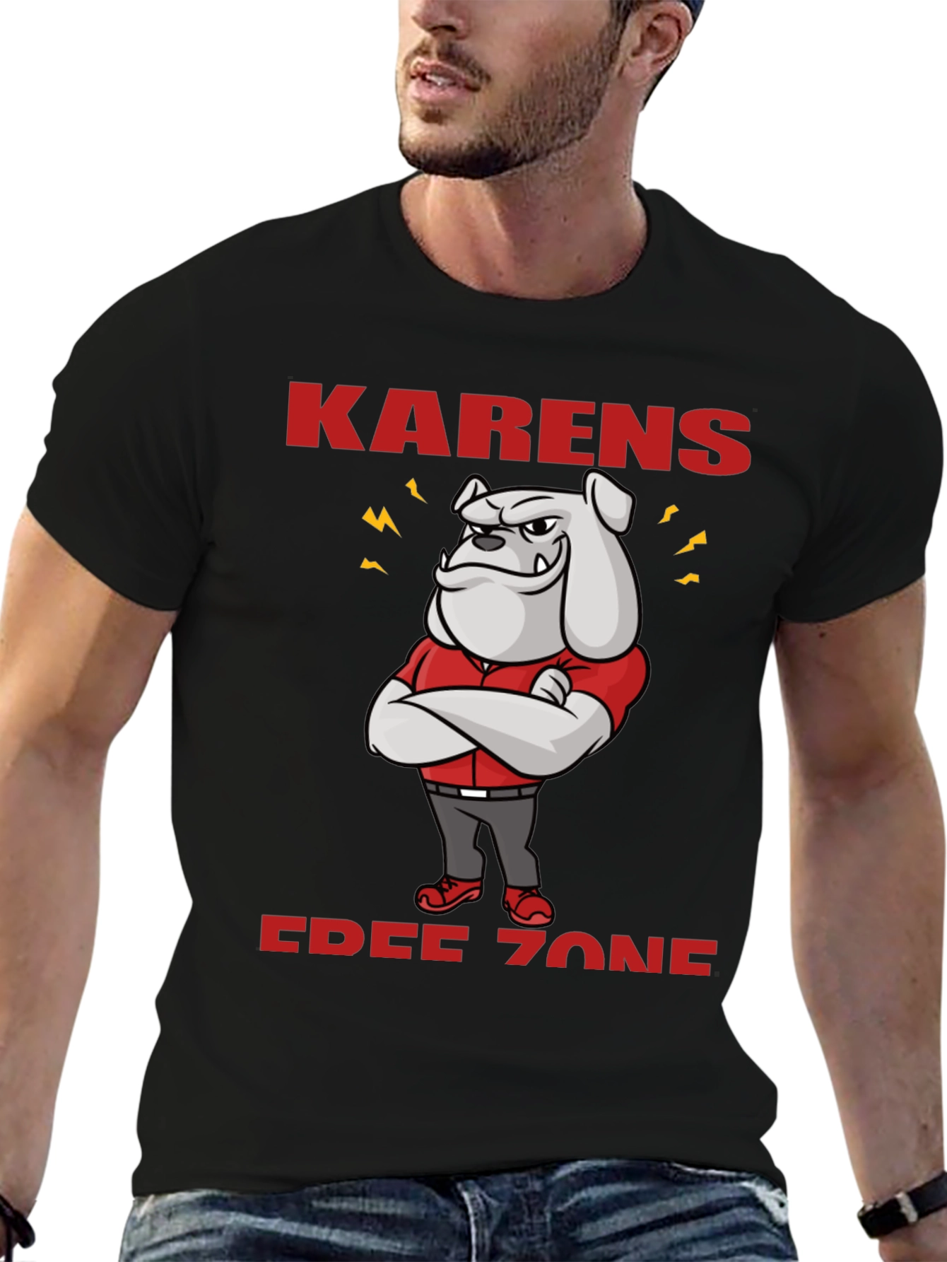 Karens Free Zone Bulldog T-Shirt