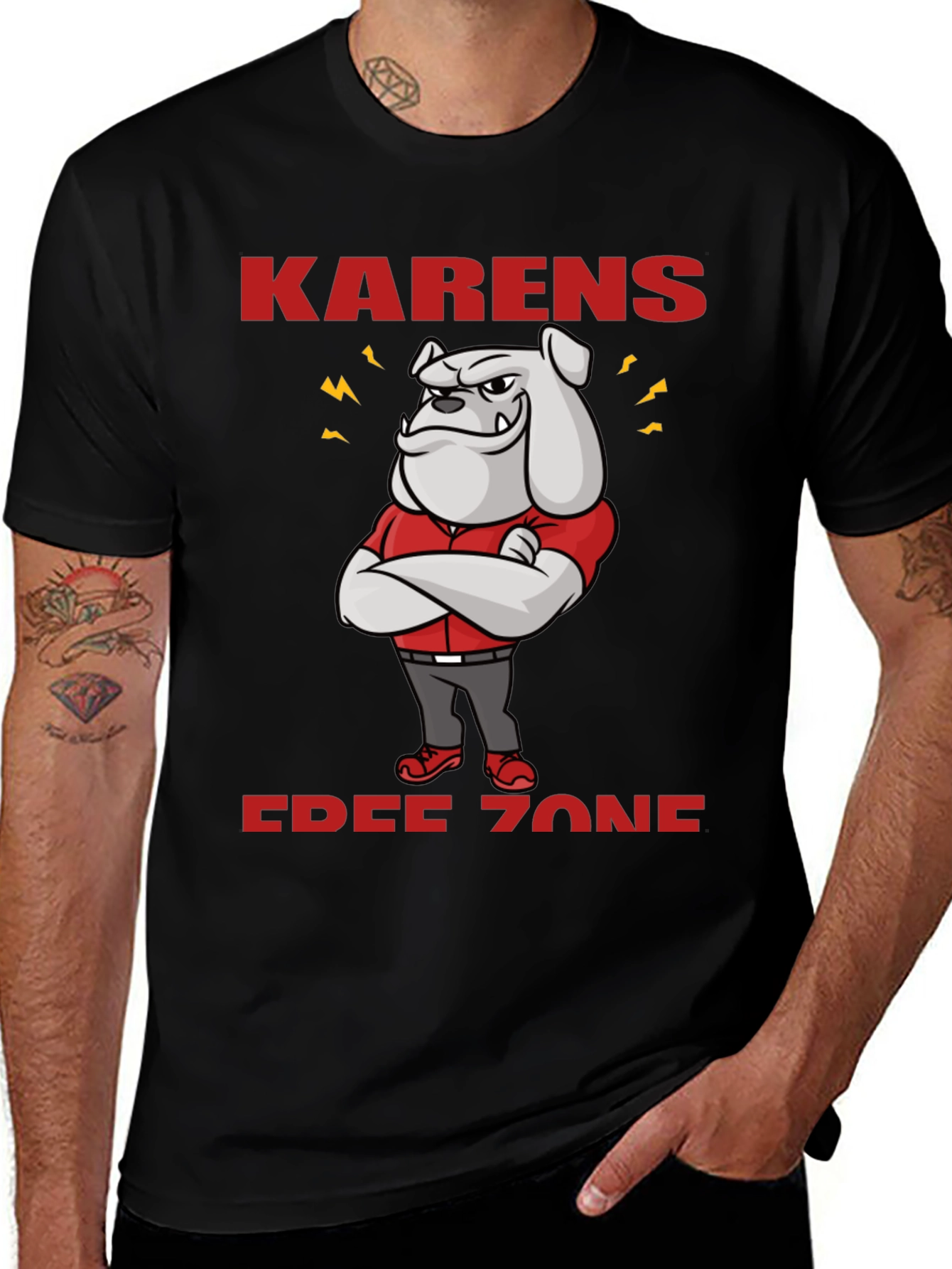 Karens Free Zone Bulldog T-Shirt