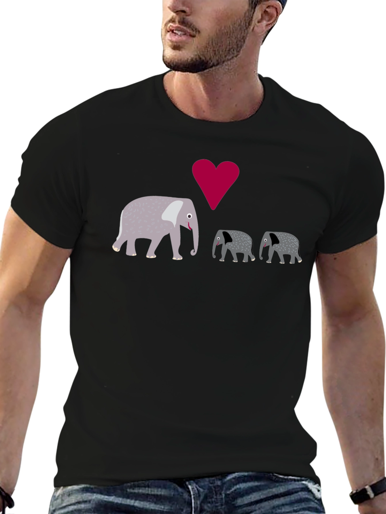Elephant Family Love Graphic T-Shirt