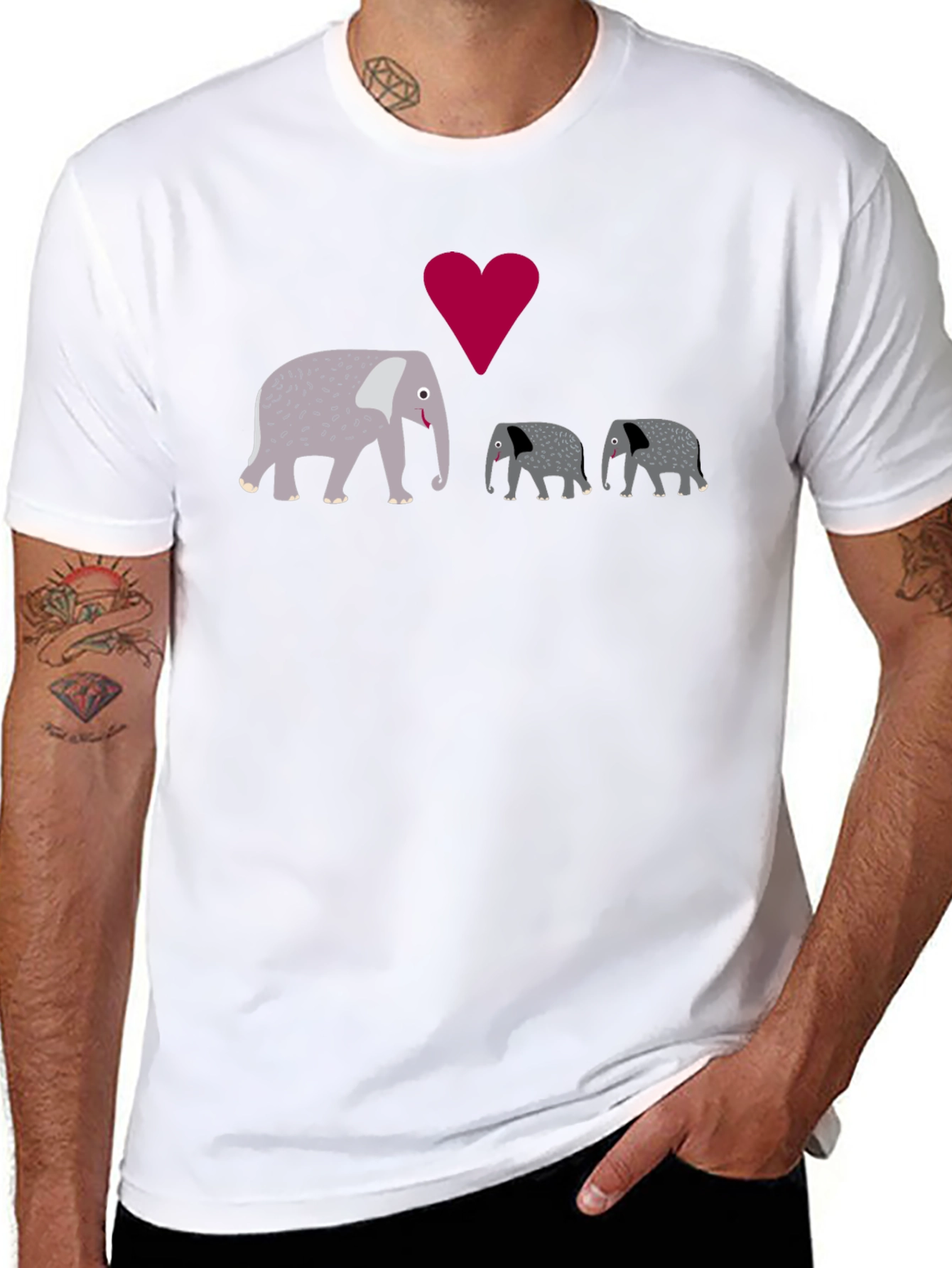 Elephant Family Love Graphic T-Shirt