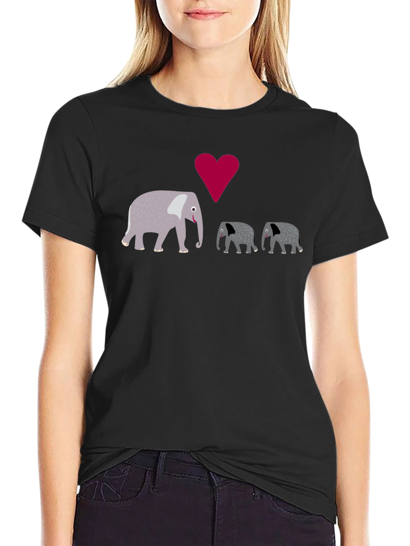 Elephant Family Love Graphic T-Shirt