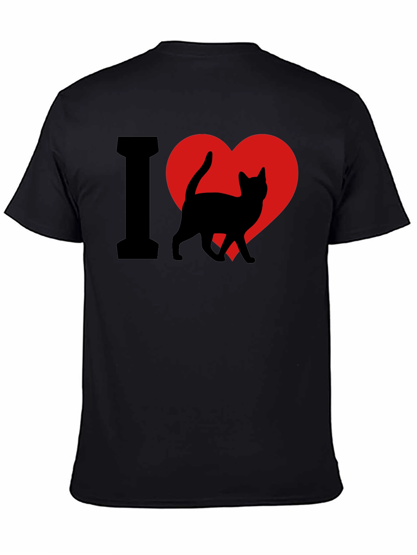 I Heart Cats T-Shirt - Black Cat Lover Tee