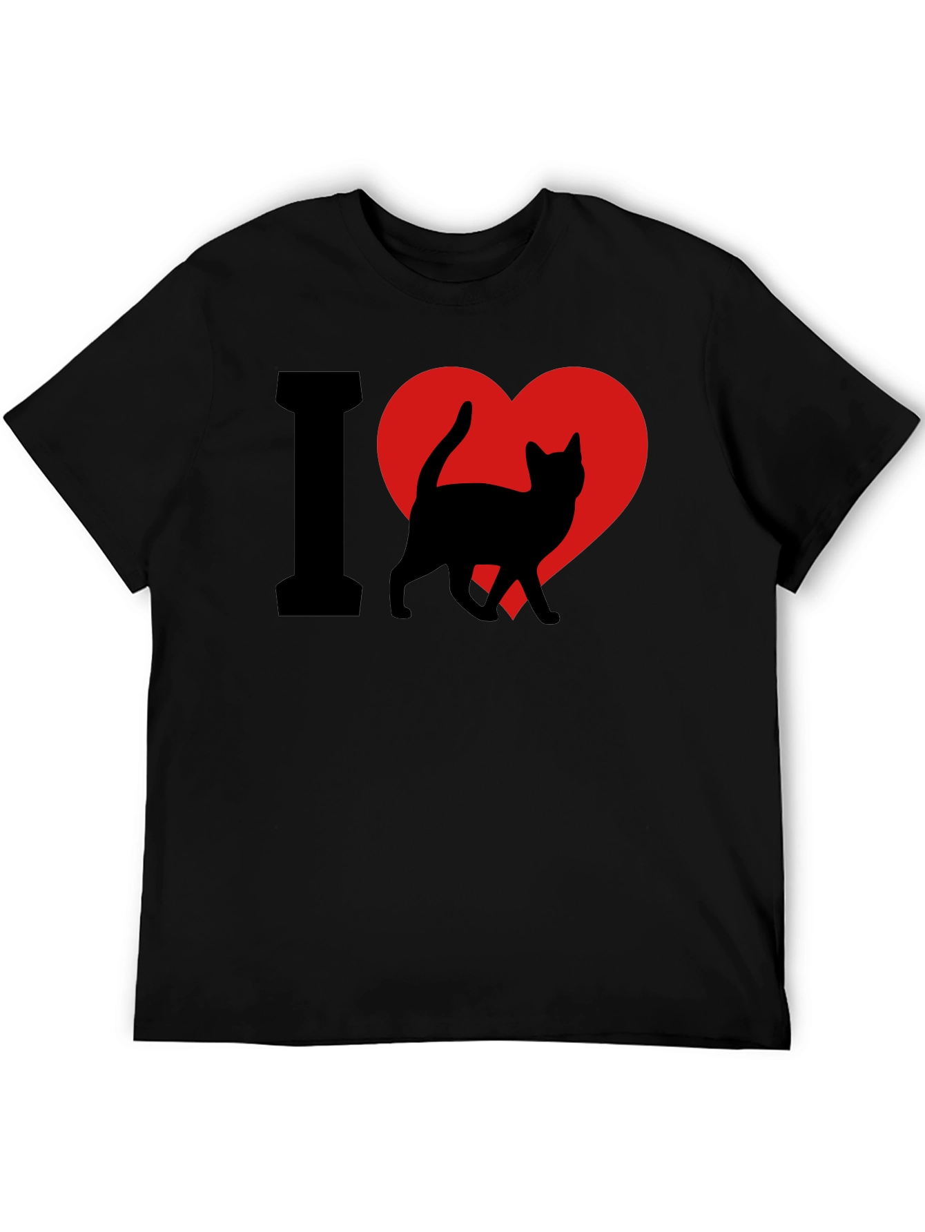 I Heart Cats T-Shirt - Black Cat Lover Tee