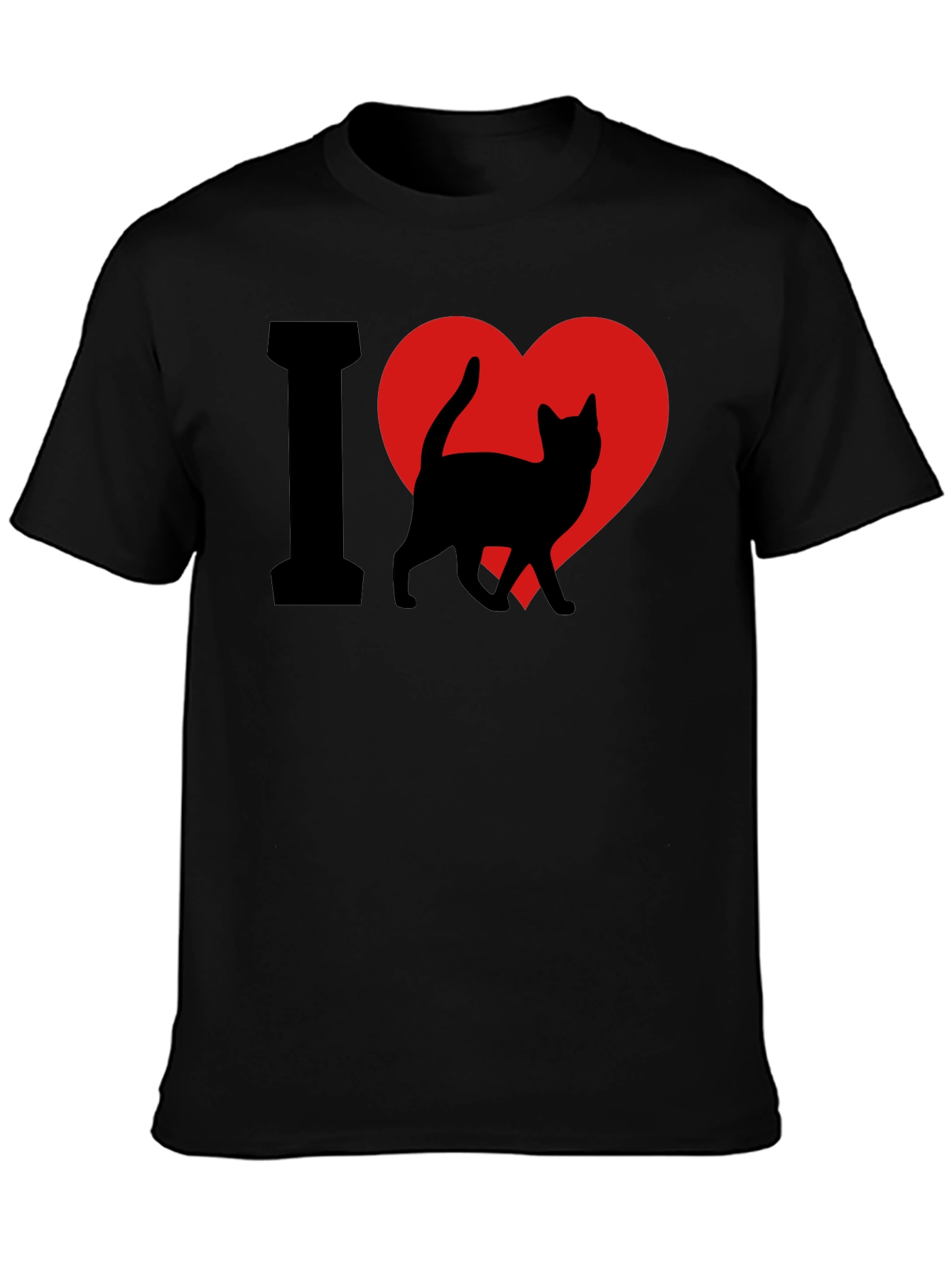 I Heart Cats T-Shirt - Black Cat Lover Tee