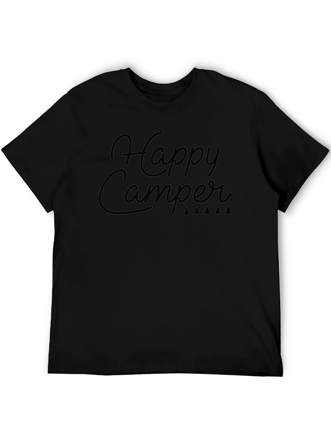 Happy Camper Black Graphic T-Shirt