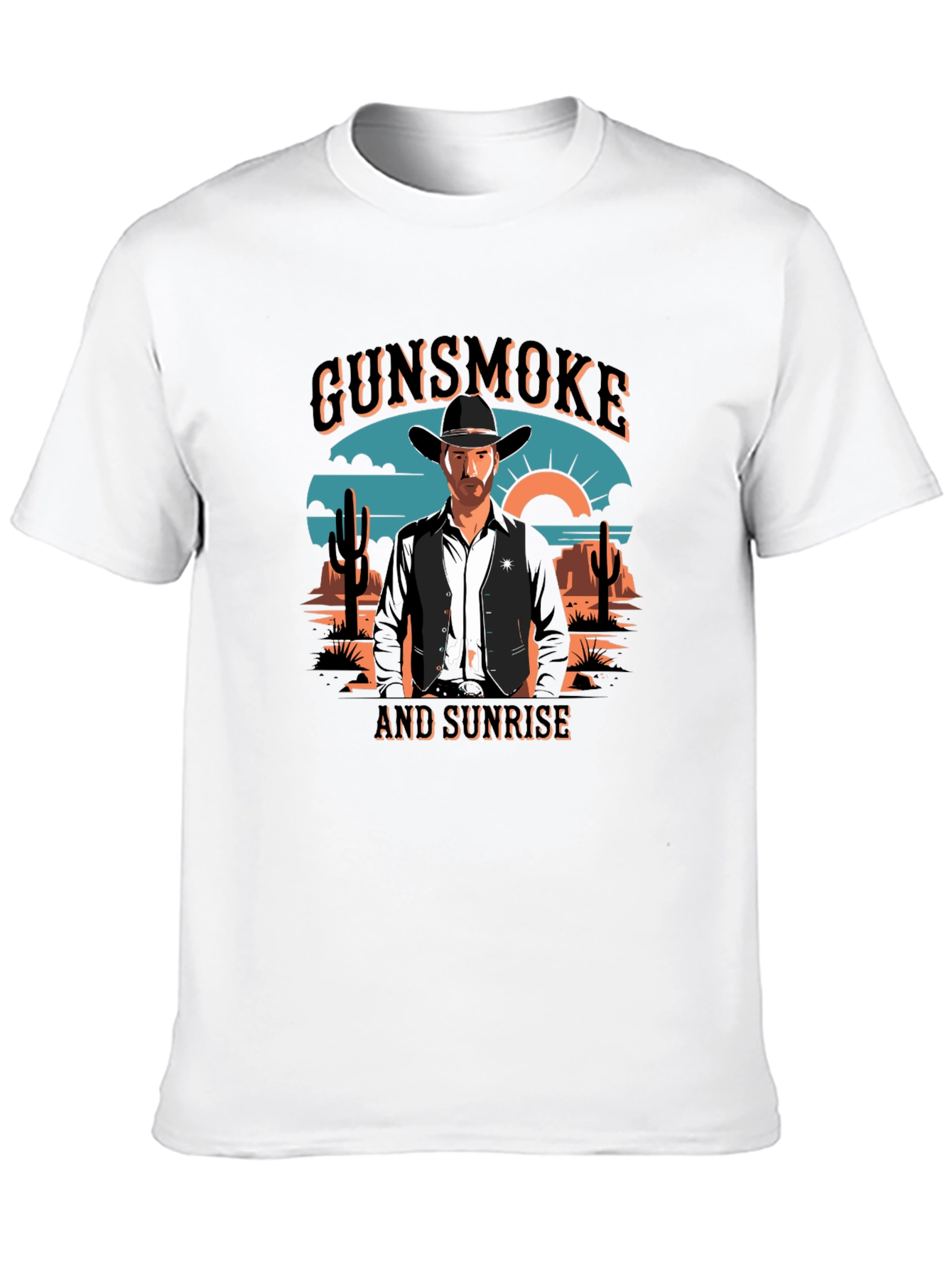 Gunsmoke and Sunrise Black Graphic Tee