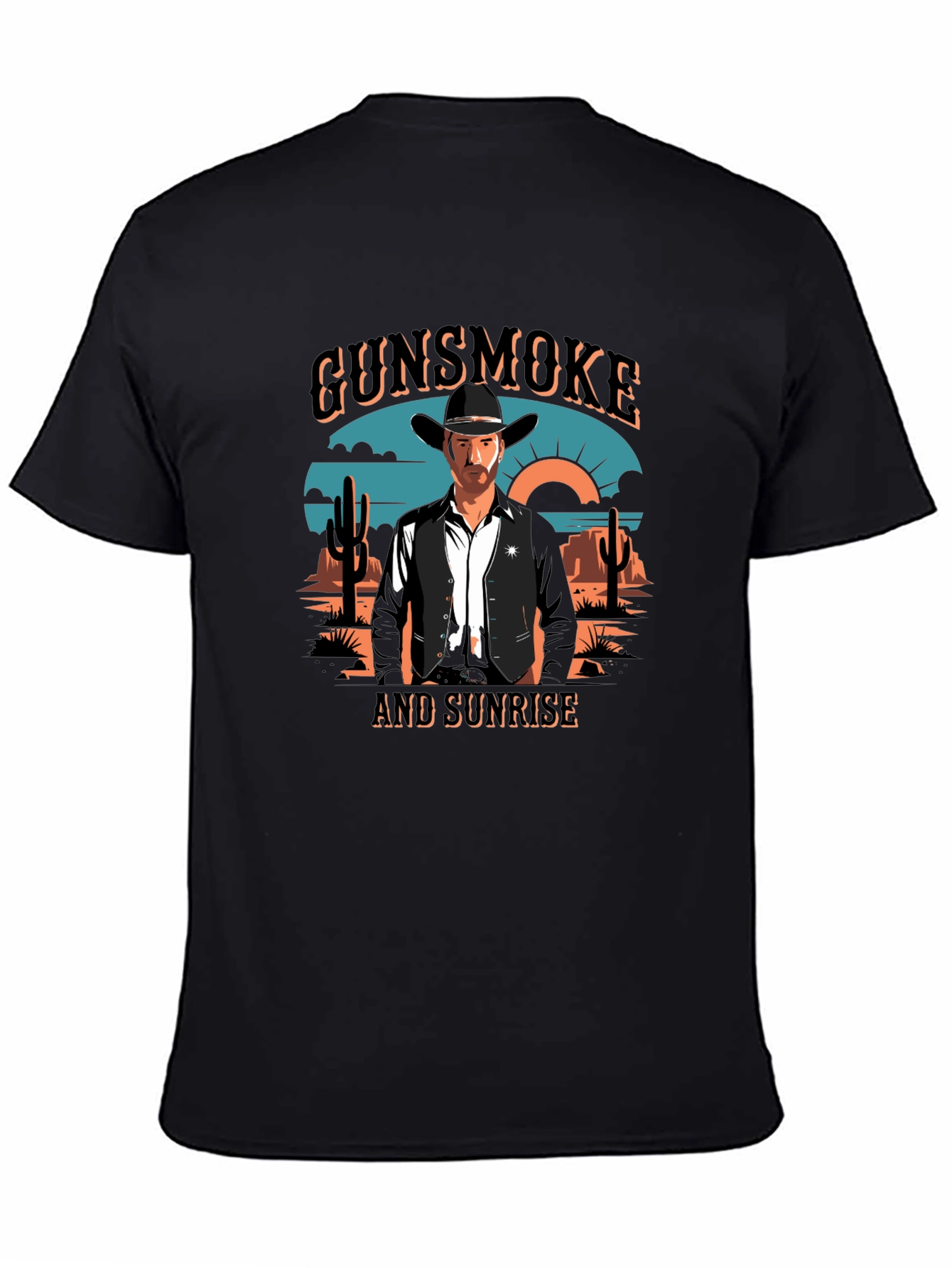 Gunsmoke and Sunrise Black Graphic Tee