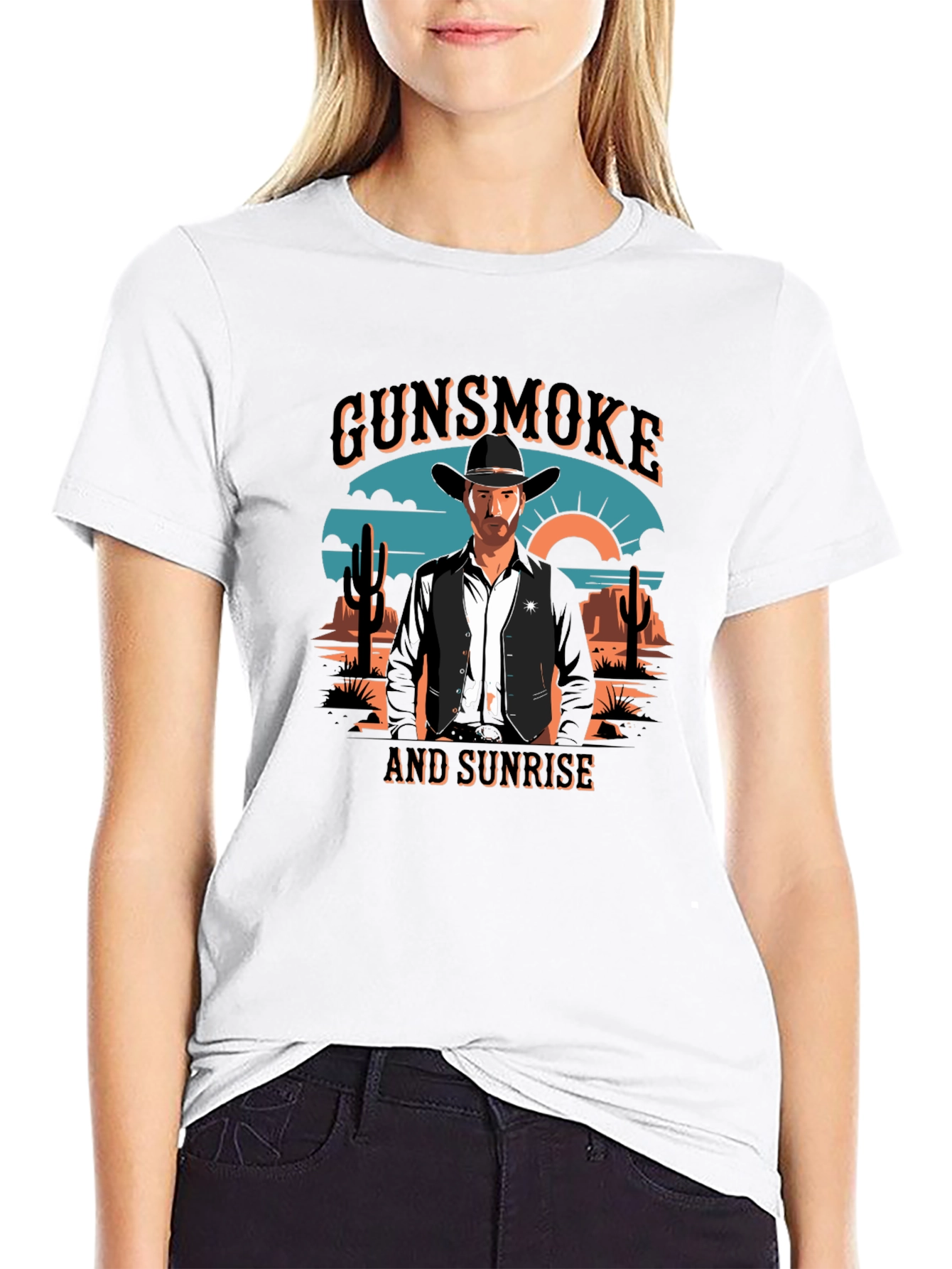 Gunsmoke and Sunrise Black Graphic Tee