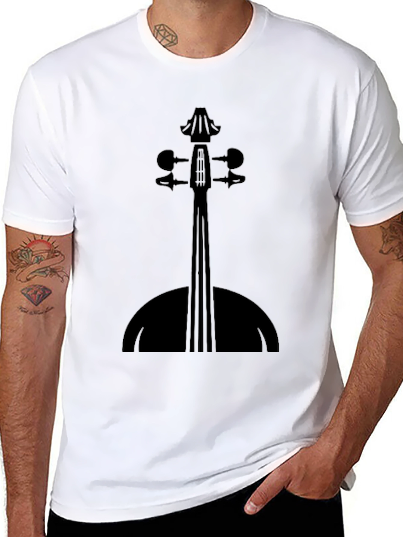 Violin Silhouette Black T-Shirt