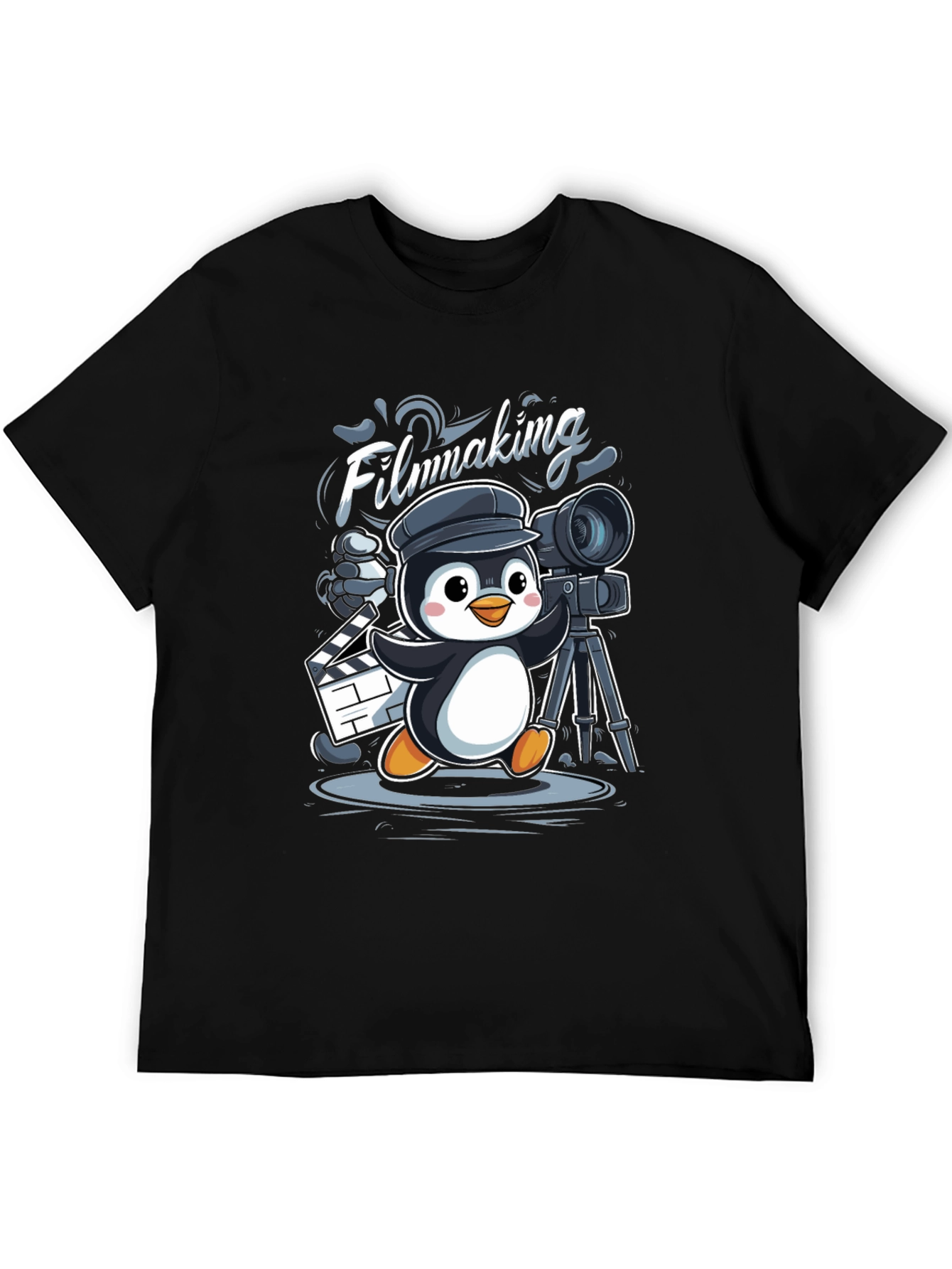 Filmmaking Penguin Graphic T-Shirt