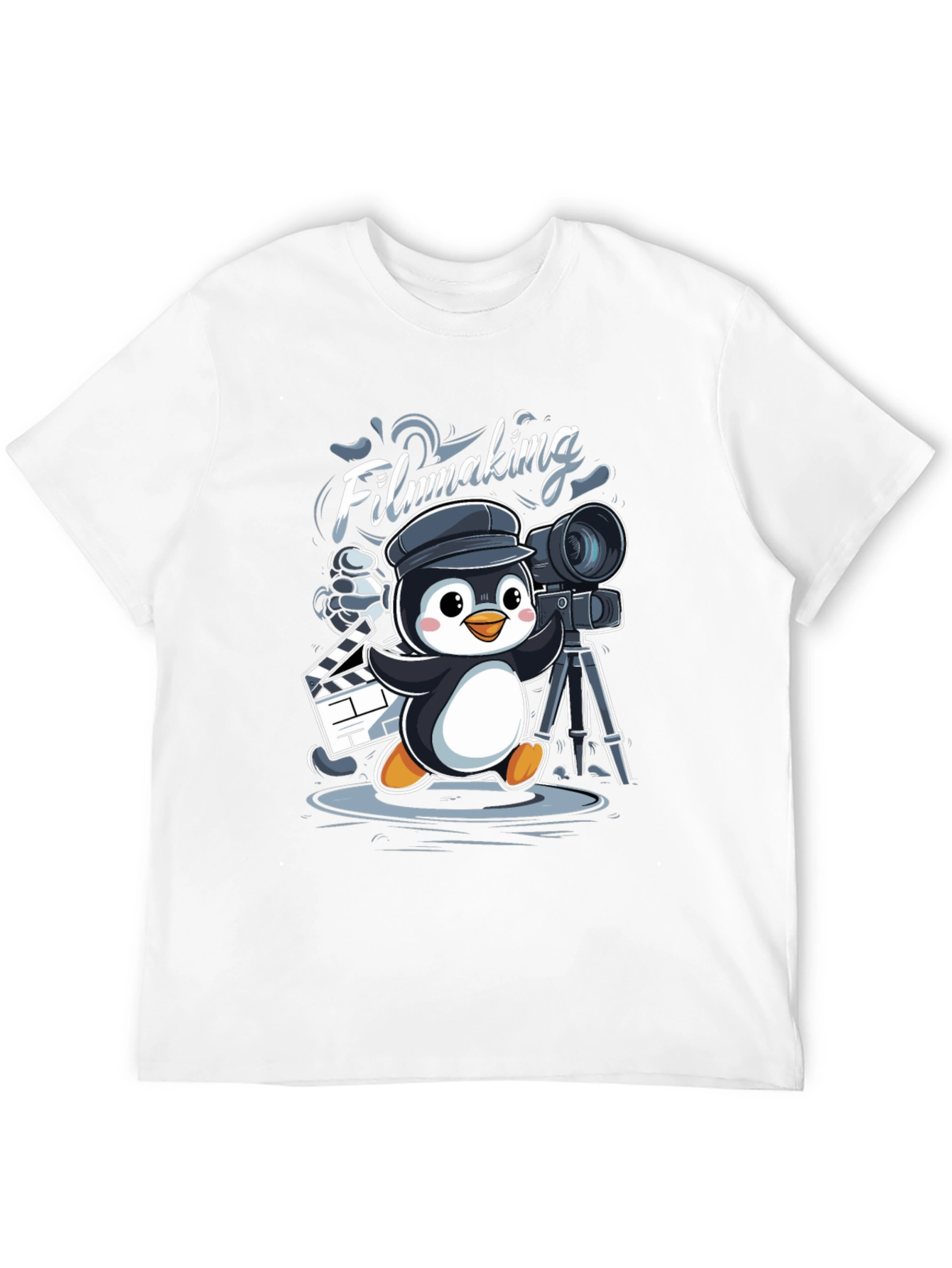 Filmmaking Penguin Graphic T-Shirt