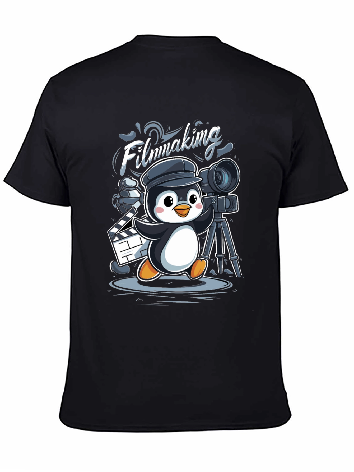 Filmmaking Penguin Graphic T-Shirt