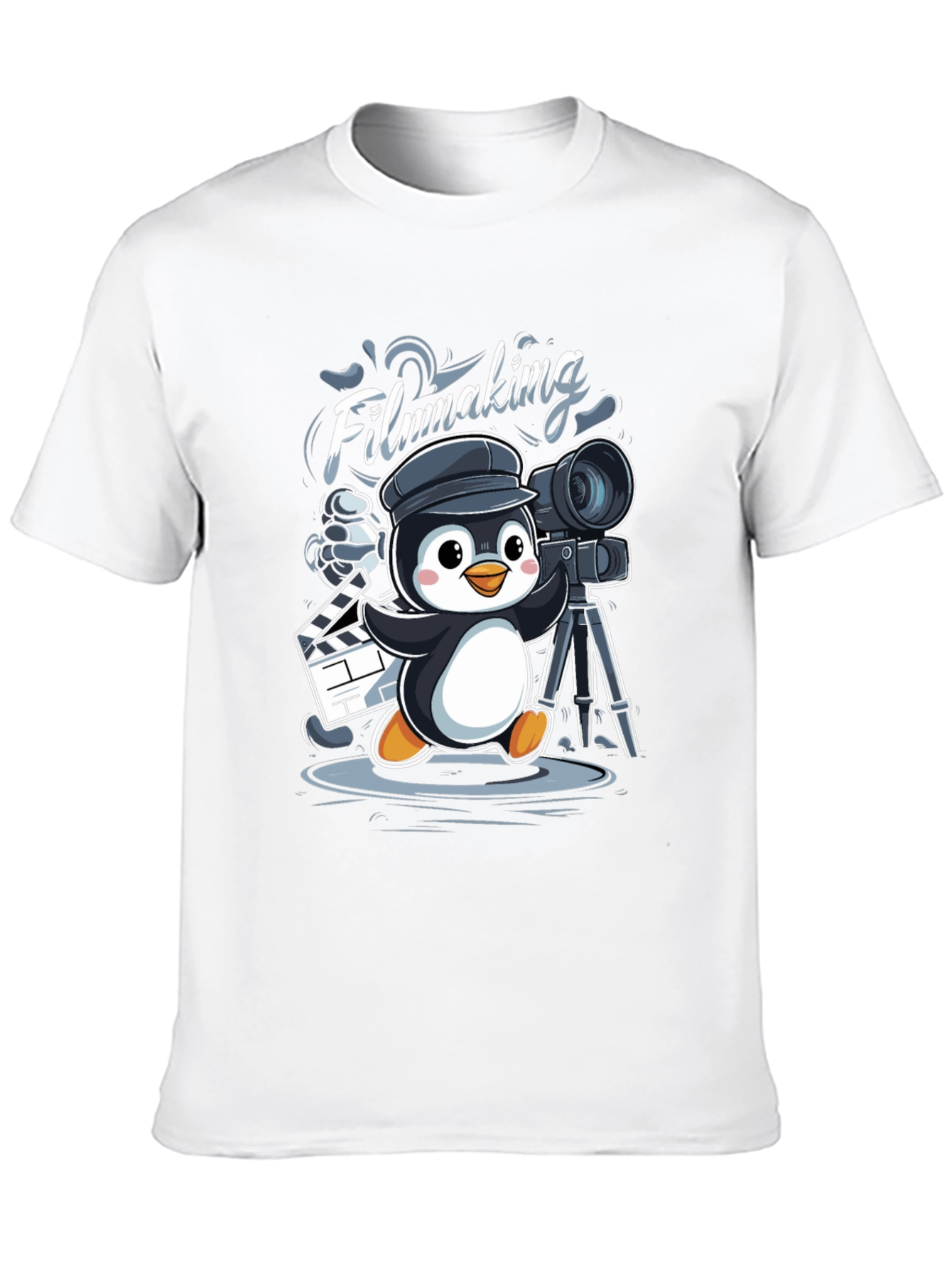 Filmmaking Penguin Graphic T-Shirt