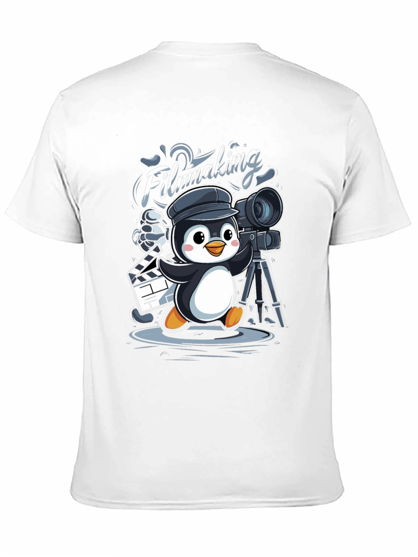 Filmmaking Penguin Graphic T-Shirt