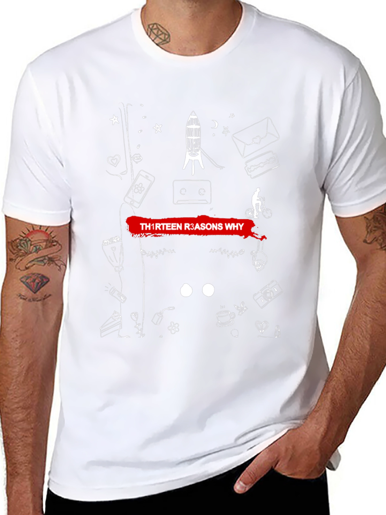 Thirteen Reasons Why Graphic Tee - Black Cotton Blend