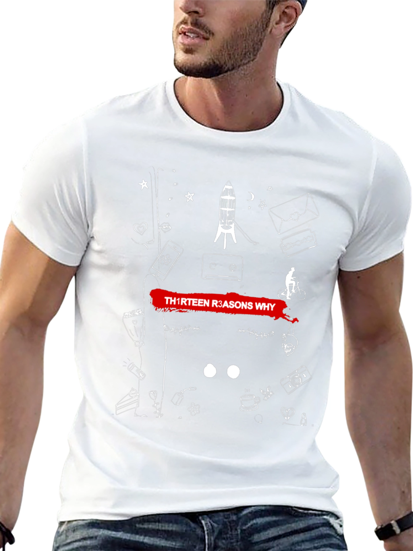 Thirteen Reasons Why Graphic Tee - Black Cotton Blend