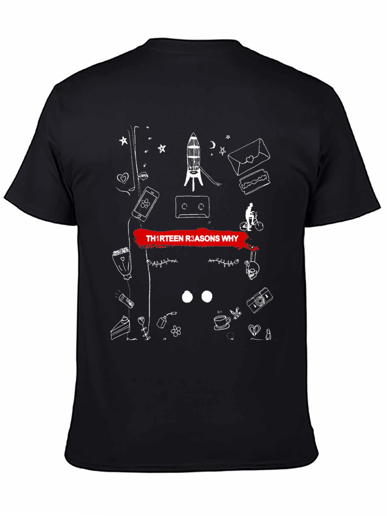 Thirteen Reasons Why Graphic Tee - Black Cotton Blend