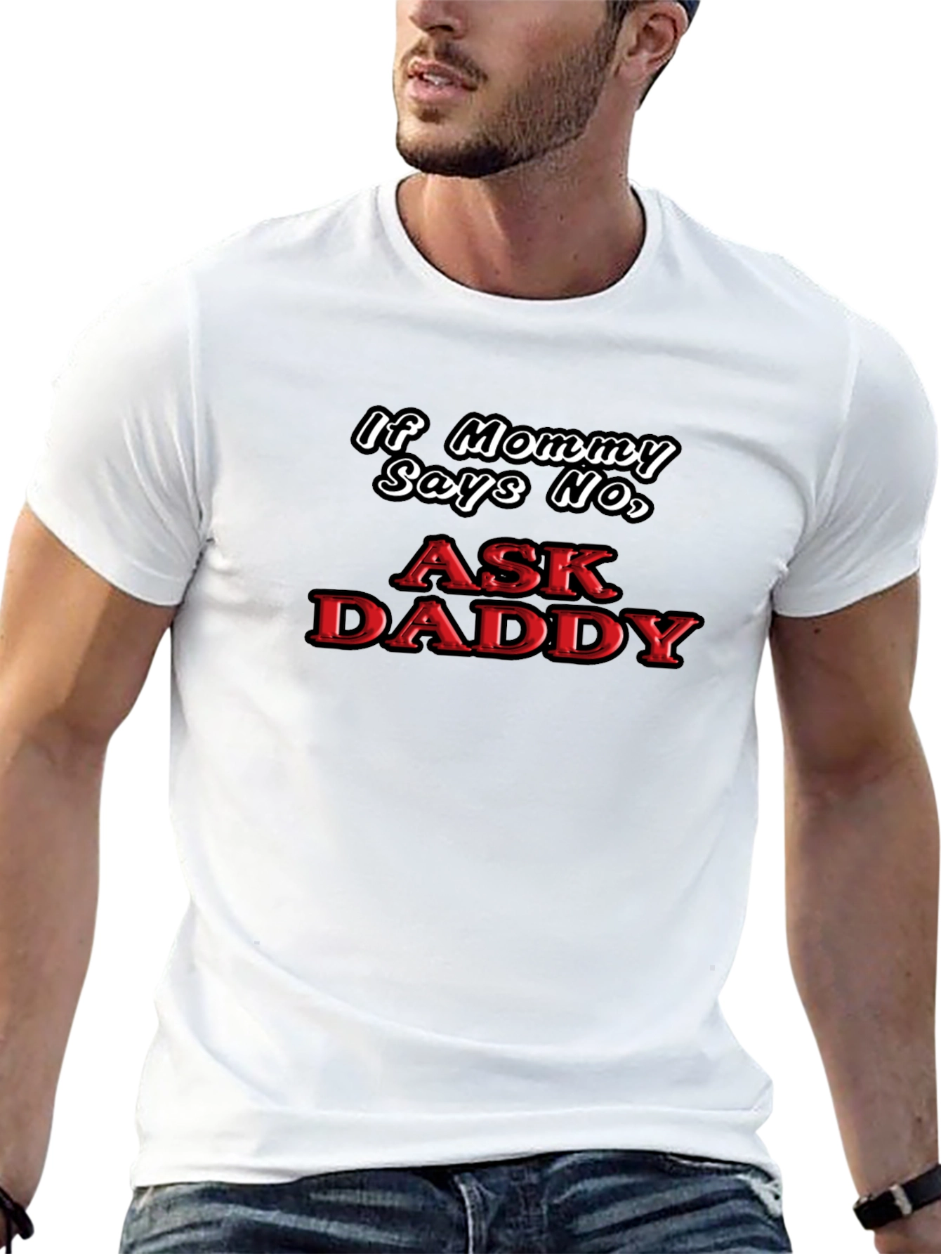 Ask Daddy Black Graphic Tee