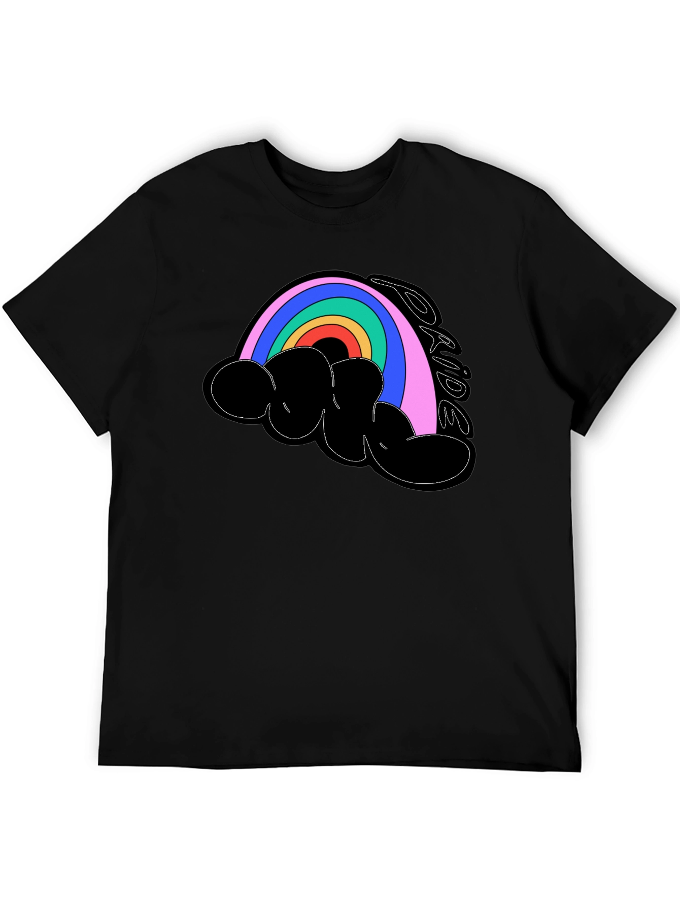 Pride Rainbow T-Shirt - Black Cotton Blend