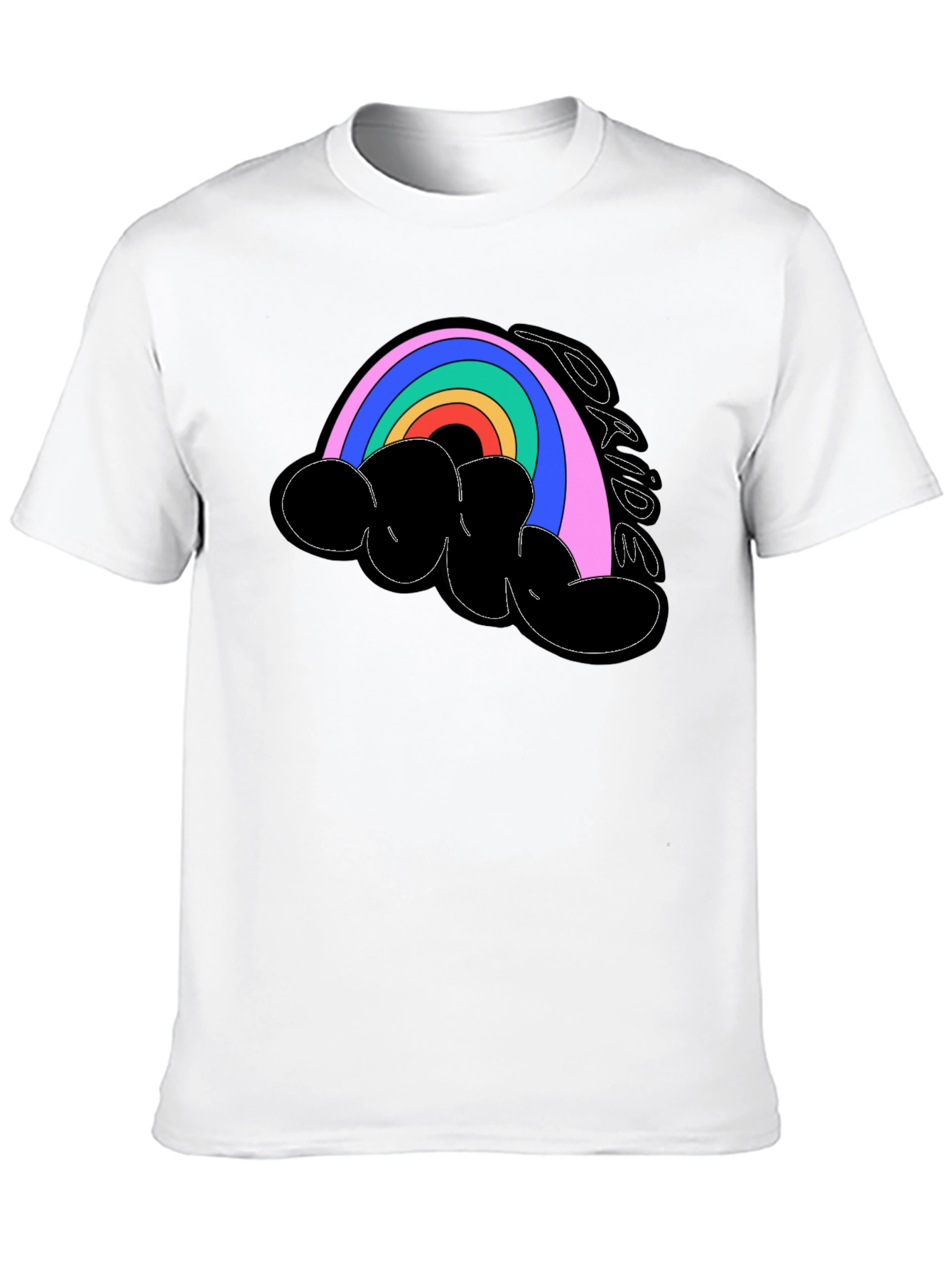 Pride Rainbow T-Shirt - Black Cotton Blend