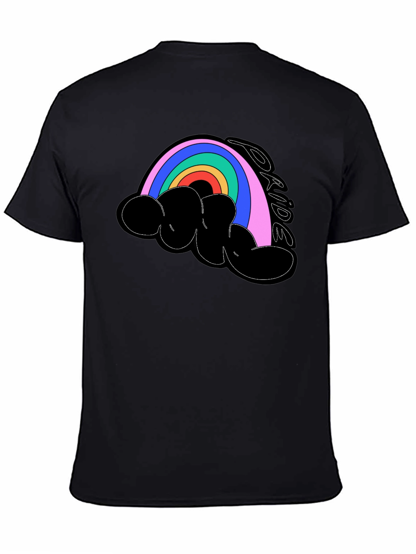 Pride Rainbow T-Shirt - Black Cotton Blend