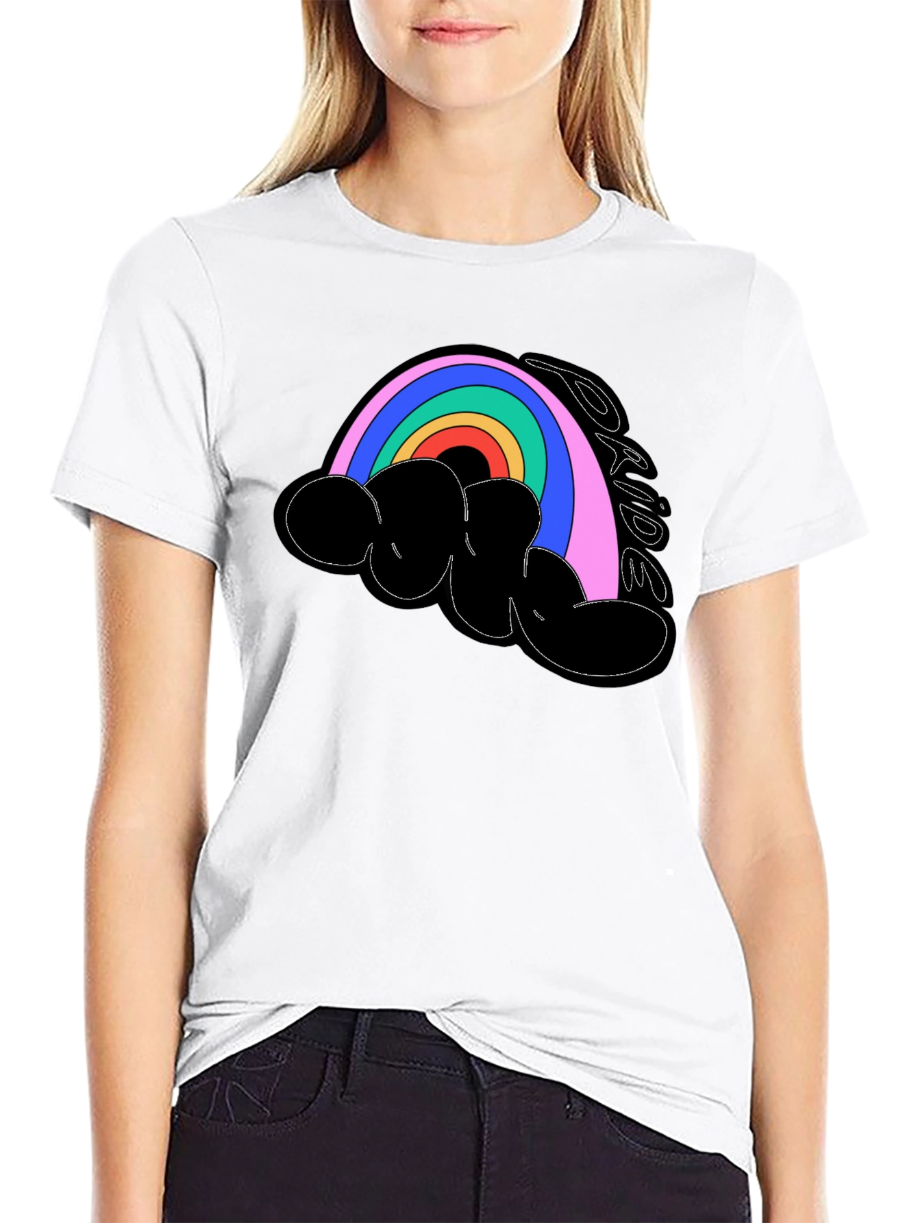 Pride Rainbow T-Shirt - Black Cotton Blend