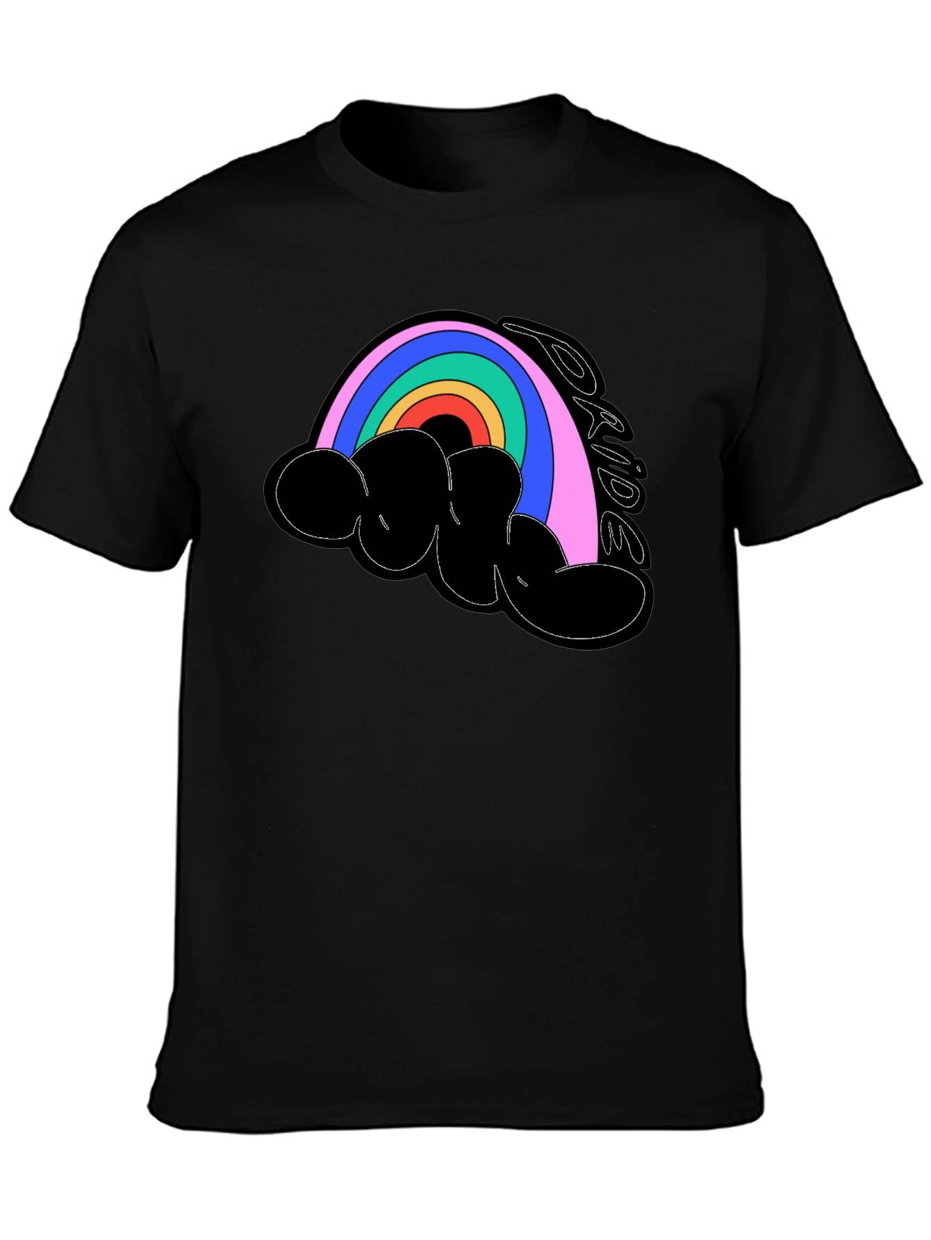 Pride Rainbow T-Shirt - Black Cotton Blend