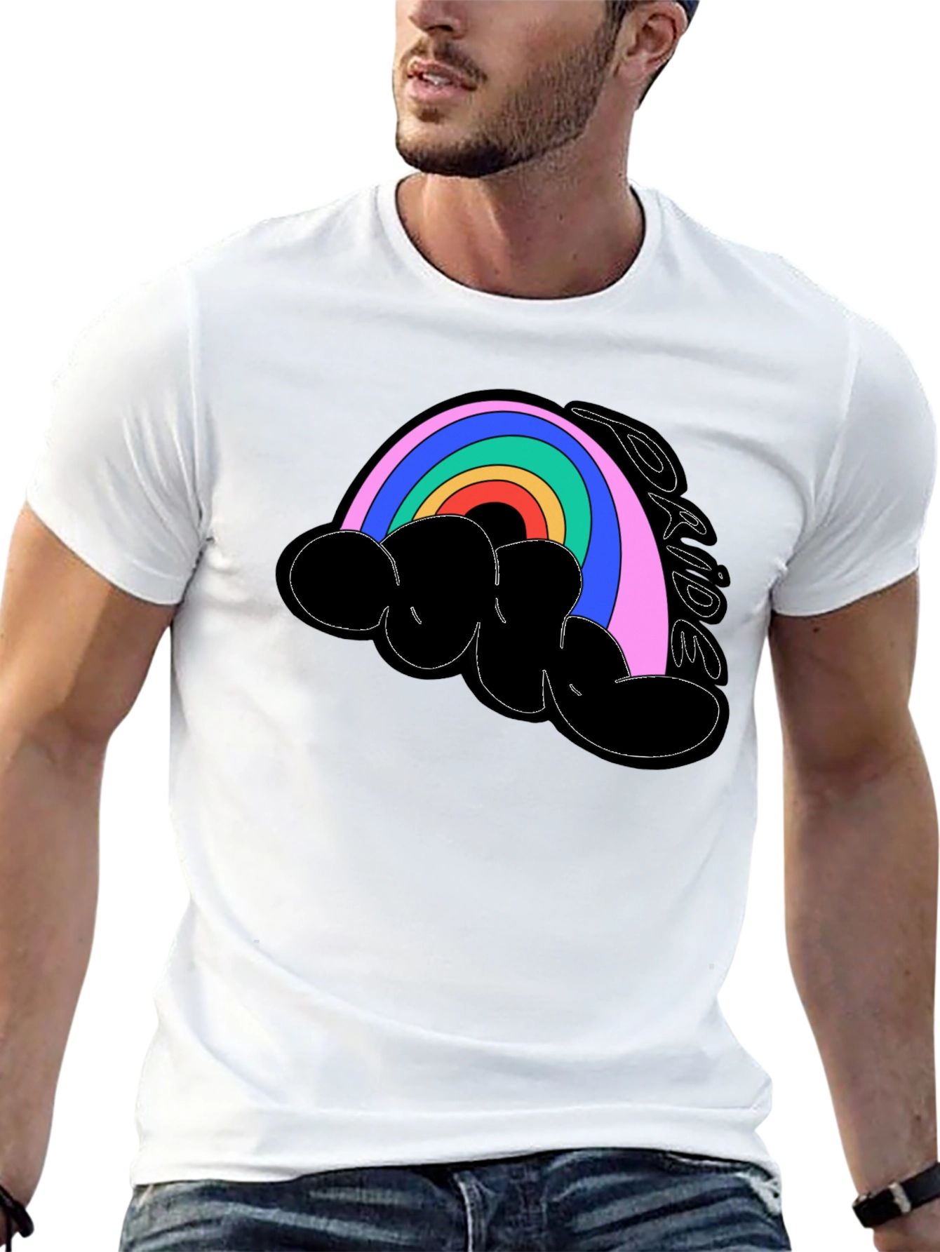 Pride Rainbow T-Shirt - Black Cotton Blend