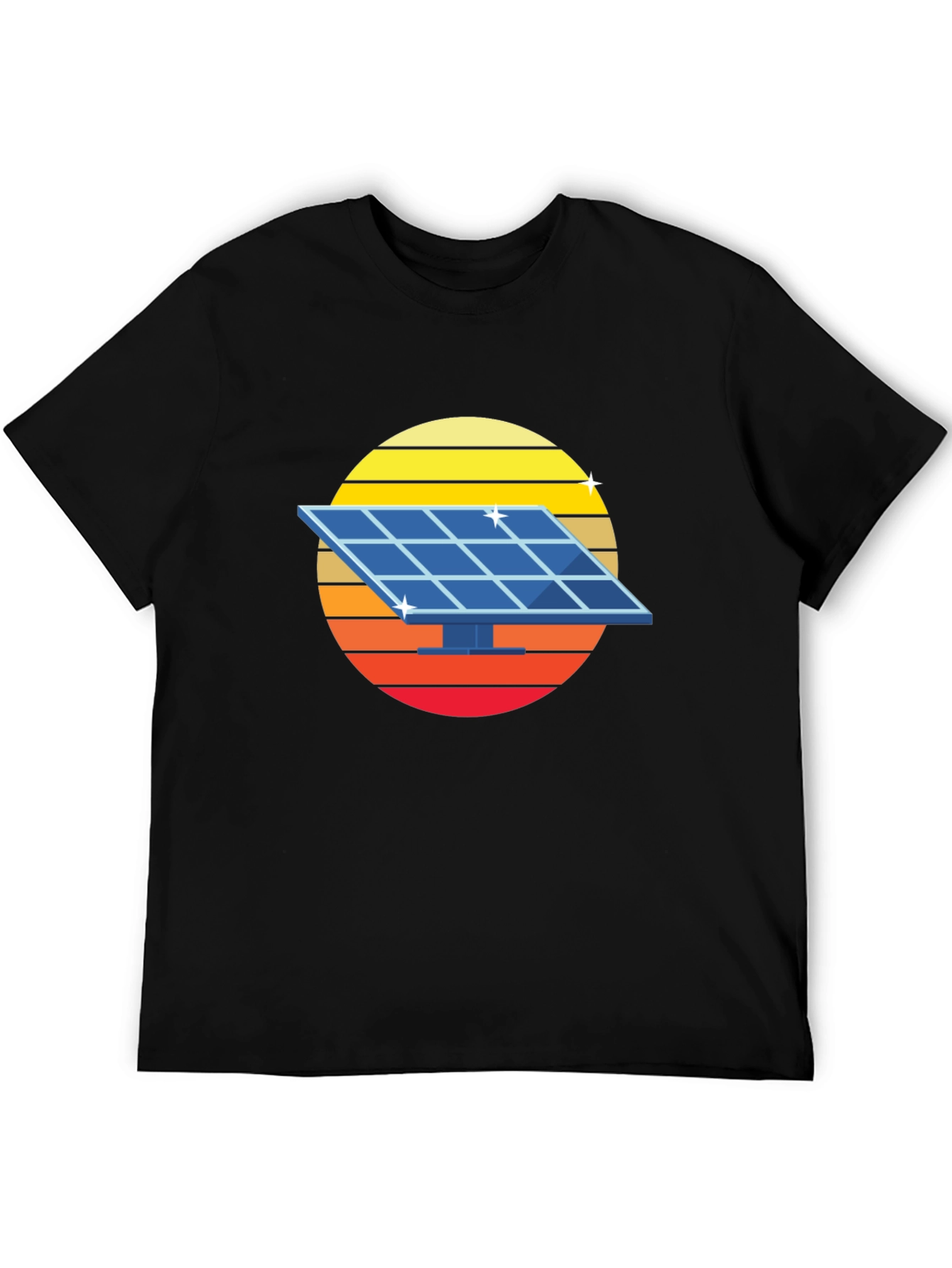 Solar Panel Retro Graphic Tee - Black