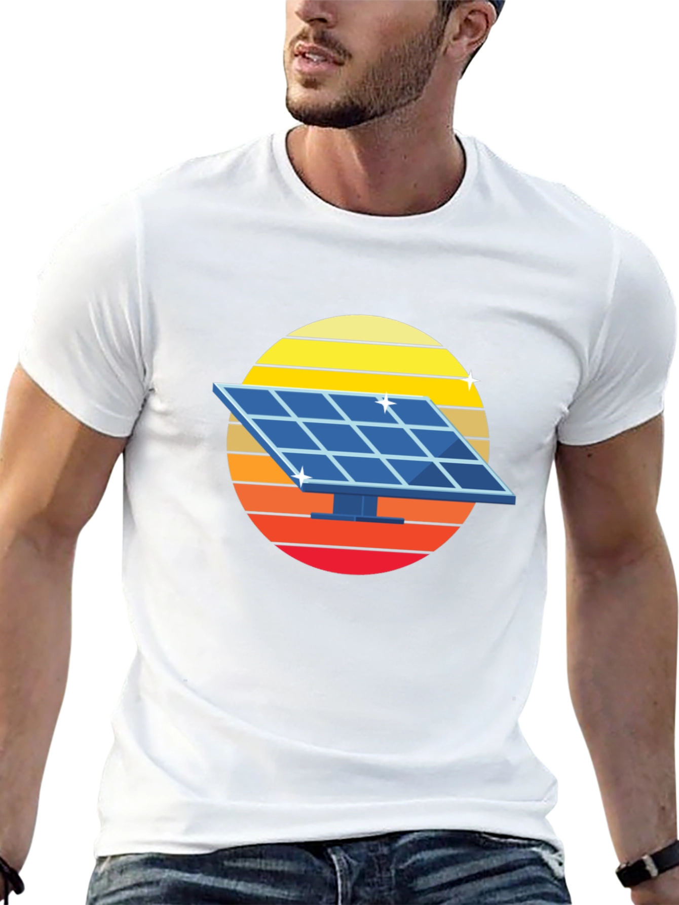 Solar Panel Retro Graphic Tee - Black