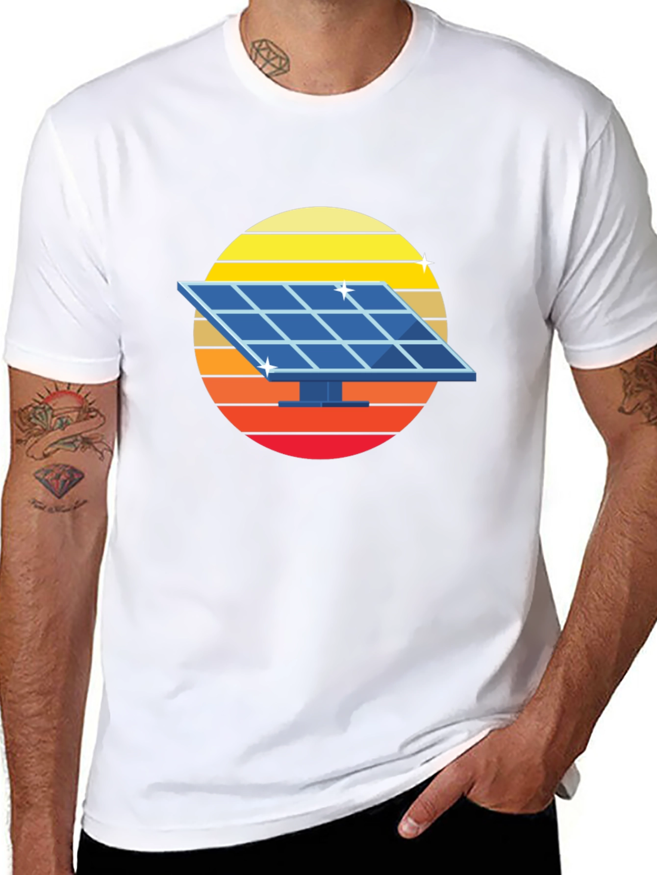 Solar Panel Retro Graphic Tee - Black
