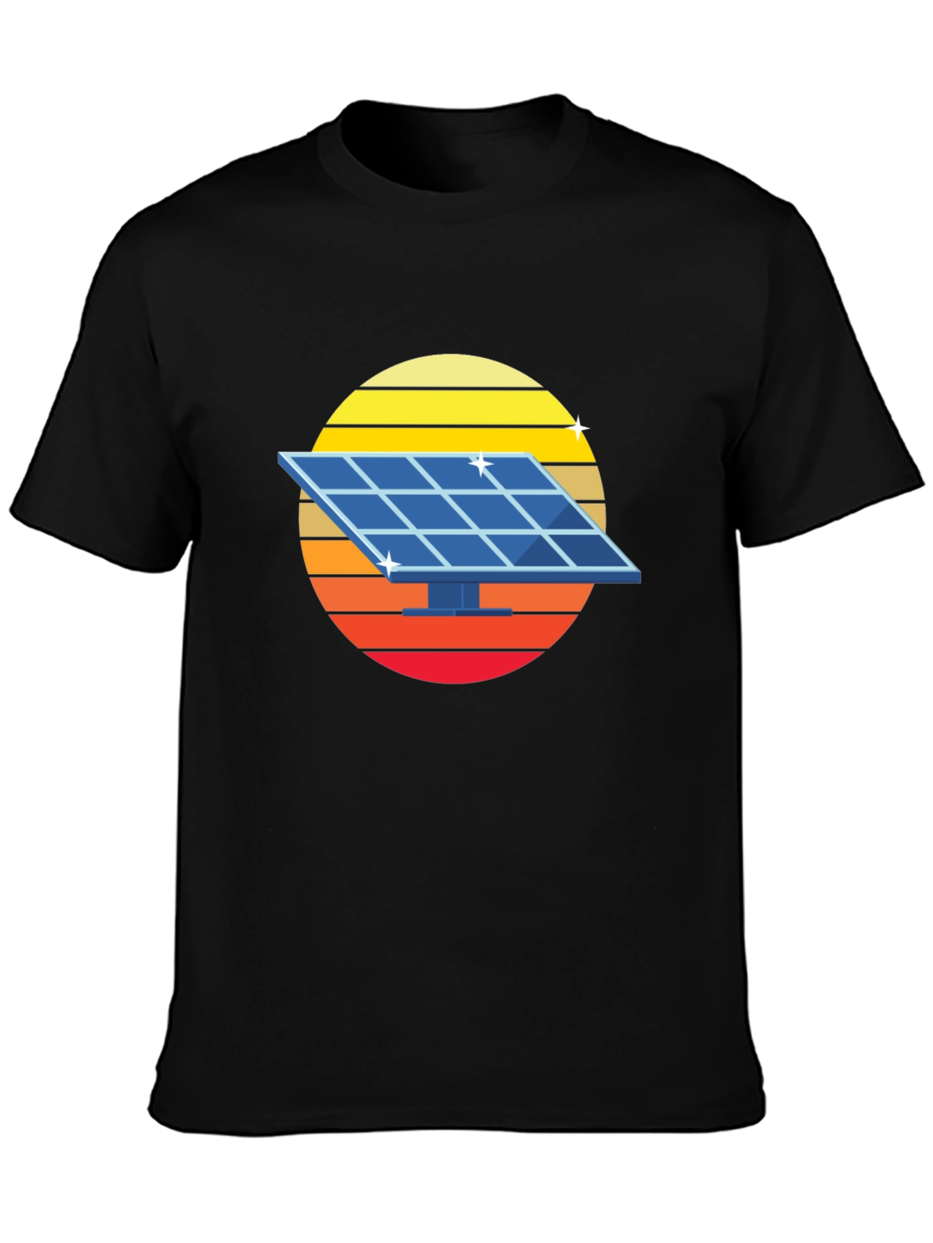 Solar Panel Retro Graphic Tee - Black