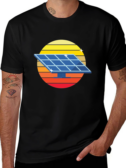 Solar Panel Retro Graphic Tee - Black