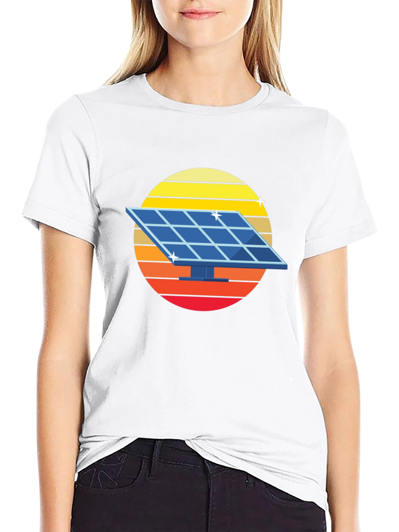 Solar Panel Retro Graphic Tee - Black