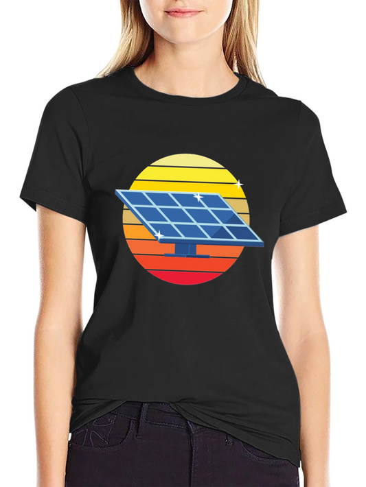 Solar Panel Retro Graphic Tee - Black