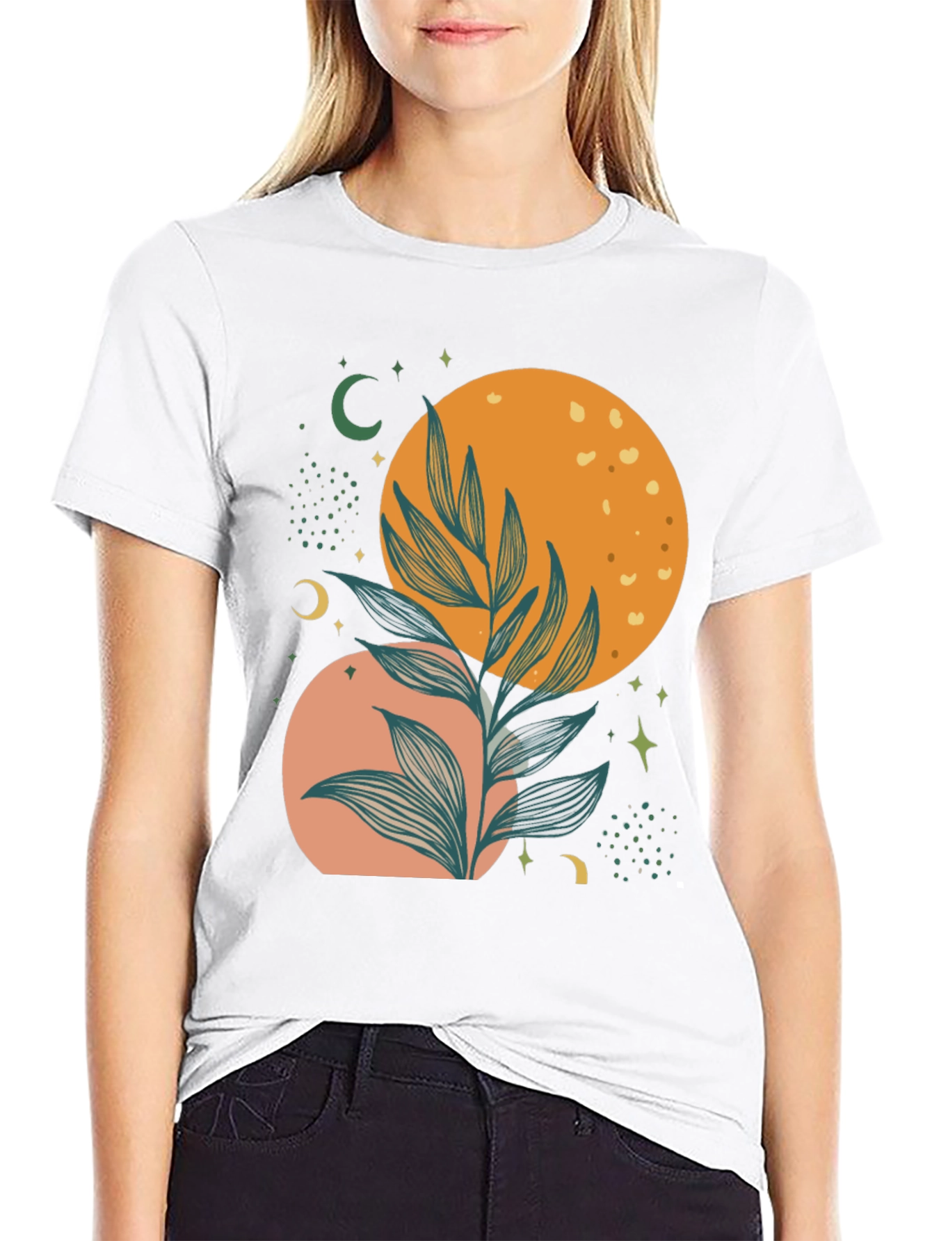 Celestial Plant Graphic Tee - Stylish Comfort