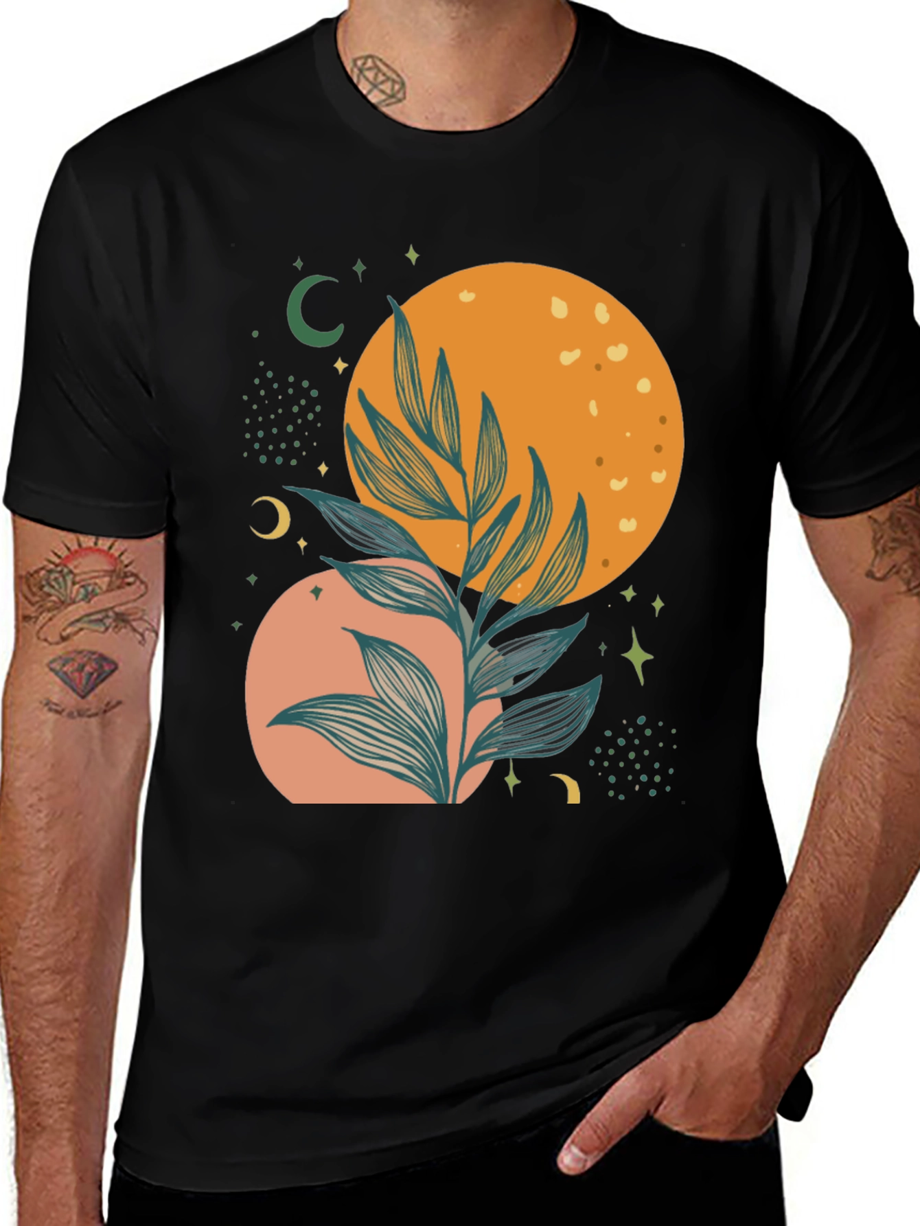 Celestial Plant Graphic Tee - Stylish Comfort