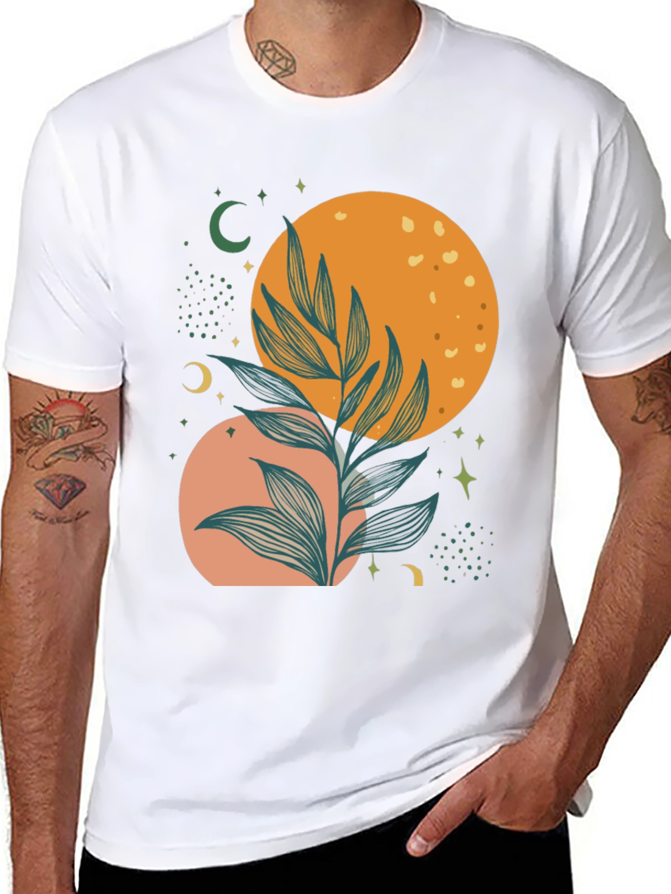 Celestial Plant Graphic Tee - Stylish Comfort