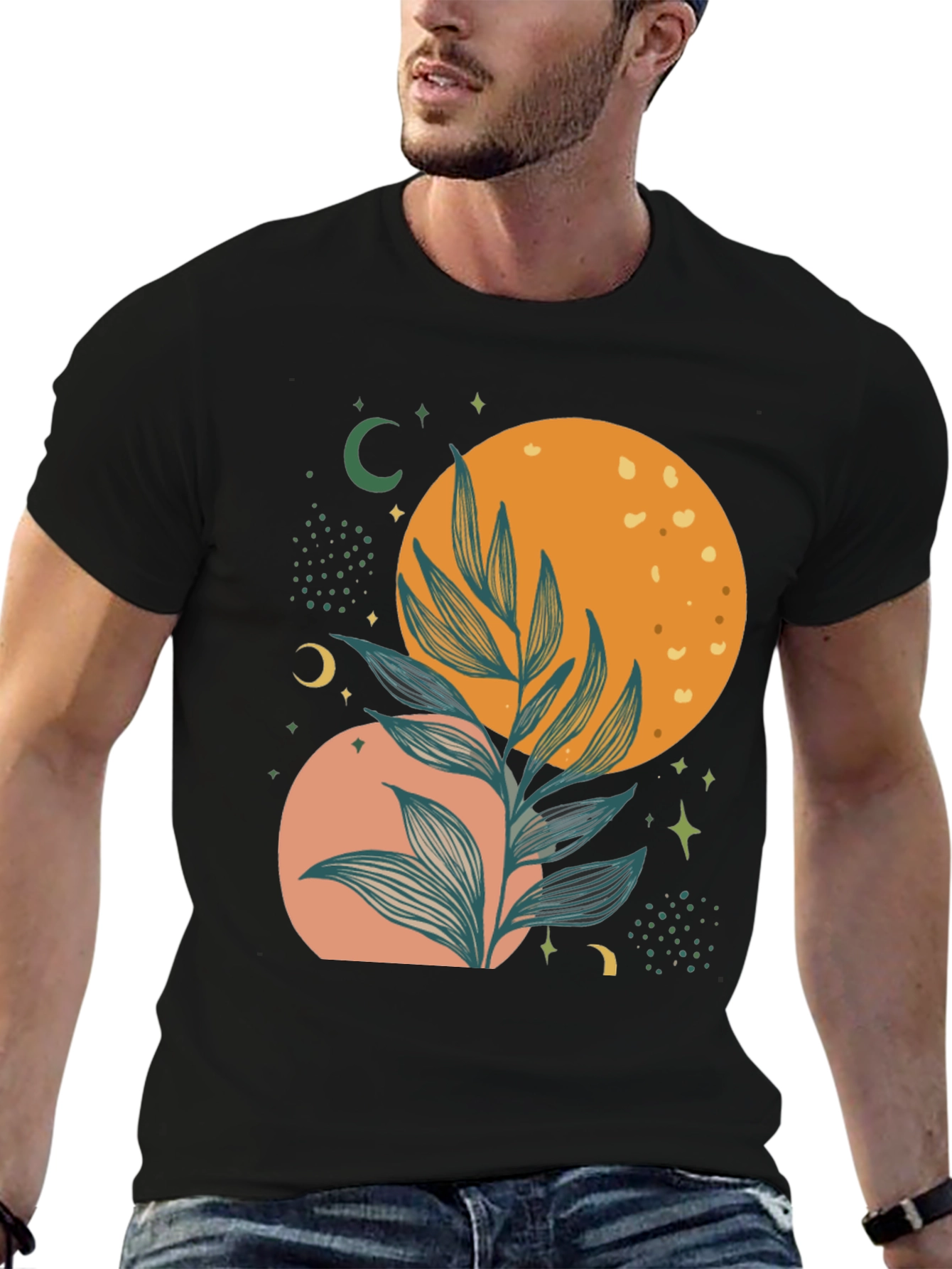 Celestial Plant Graphic Tee - Stylish Comfort