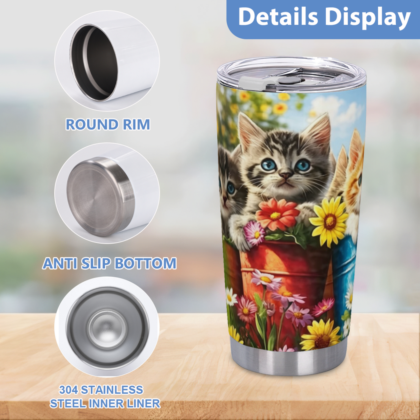 Warm Autumn Pumpkin Country Cottage Garden 20oz Fall Themed Tumbler