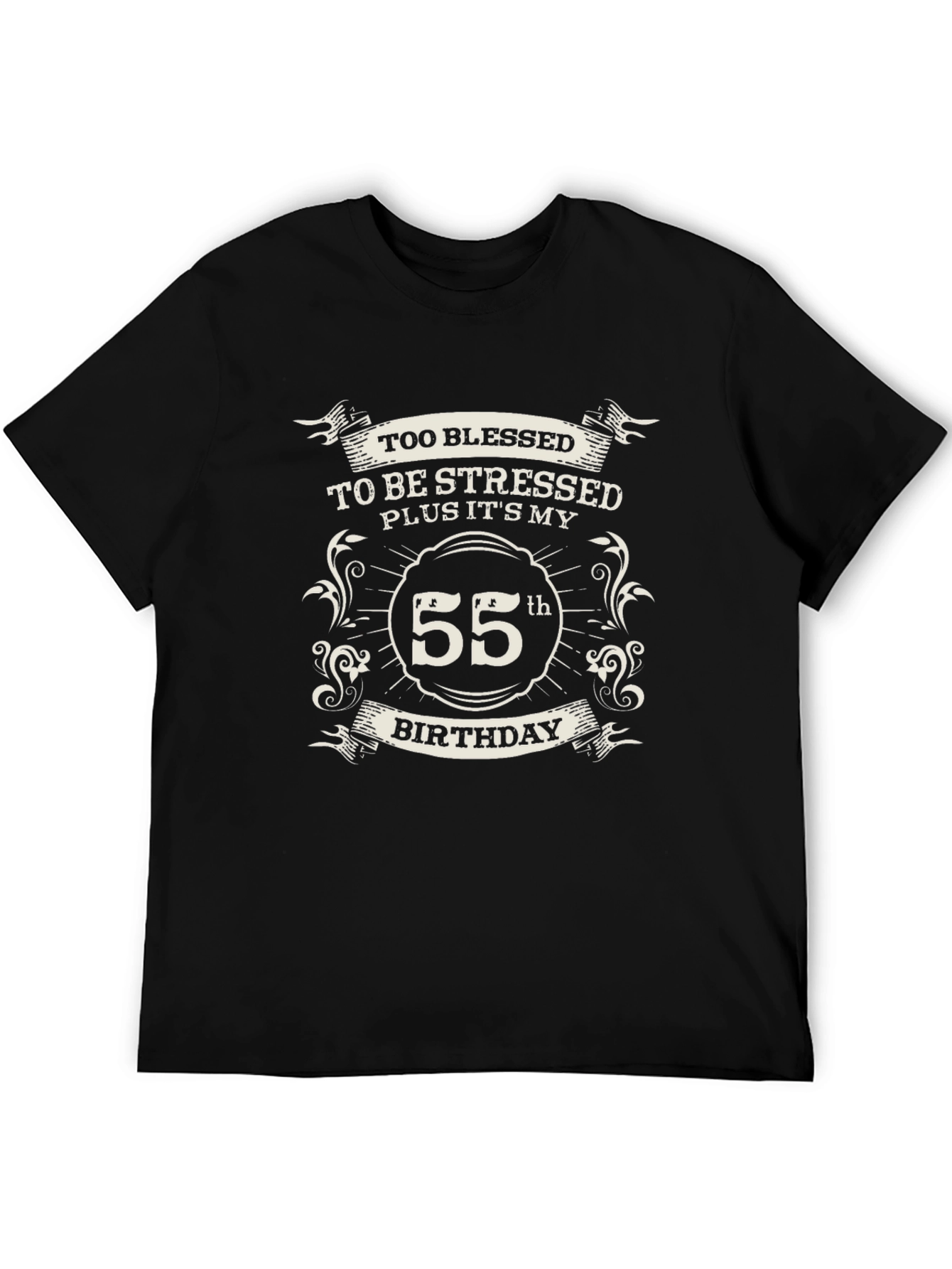 Blessed 55th Birthday Black T-Shirt