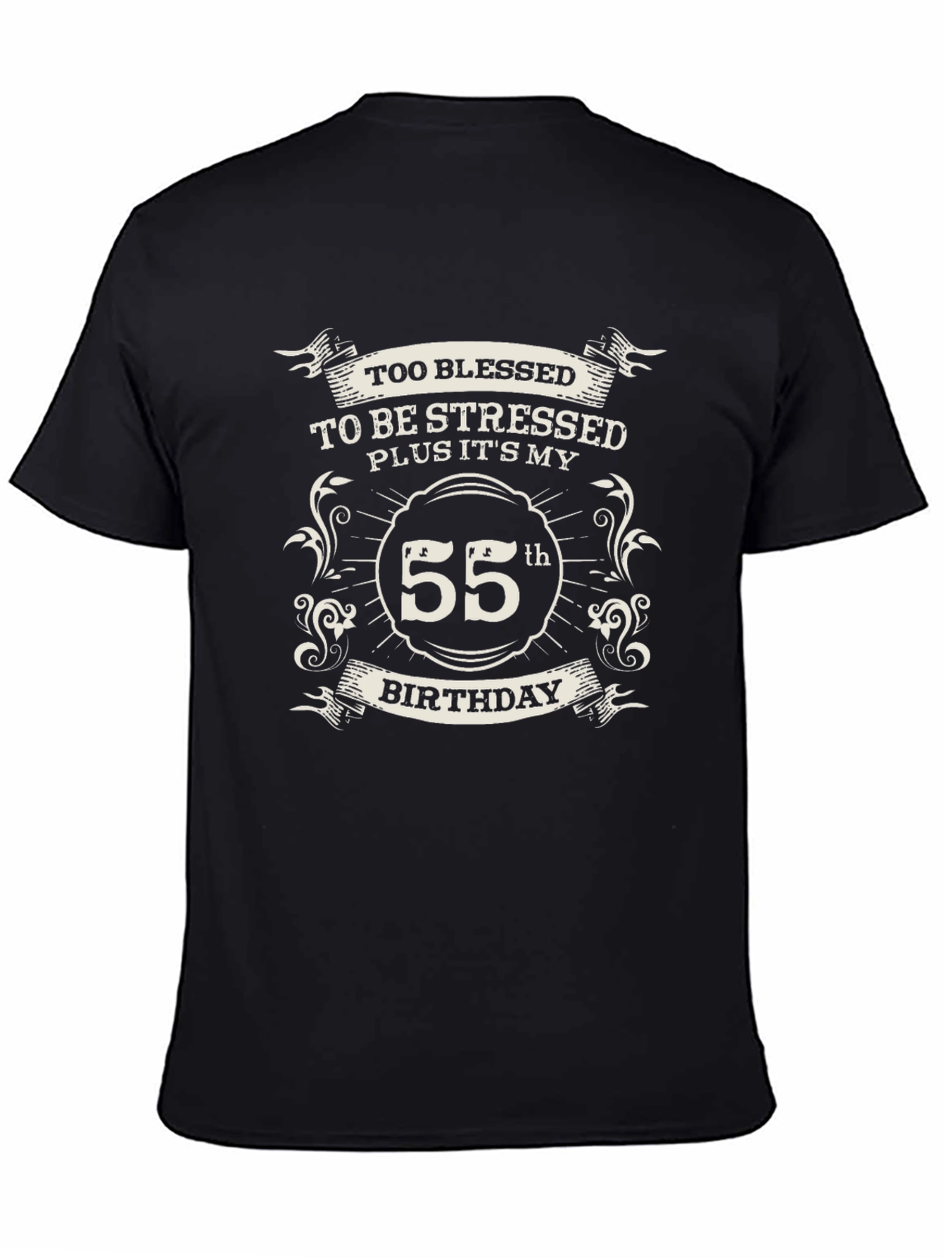 Blessed 55th Birthday Black T-Shirt