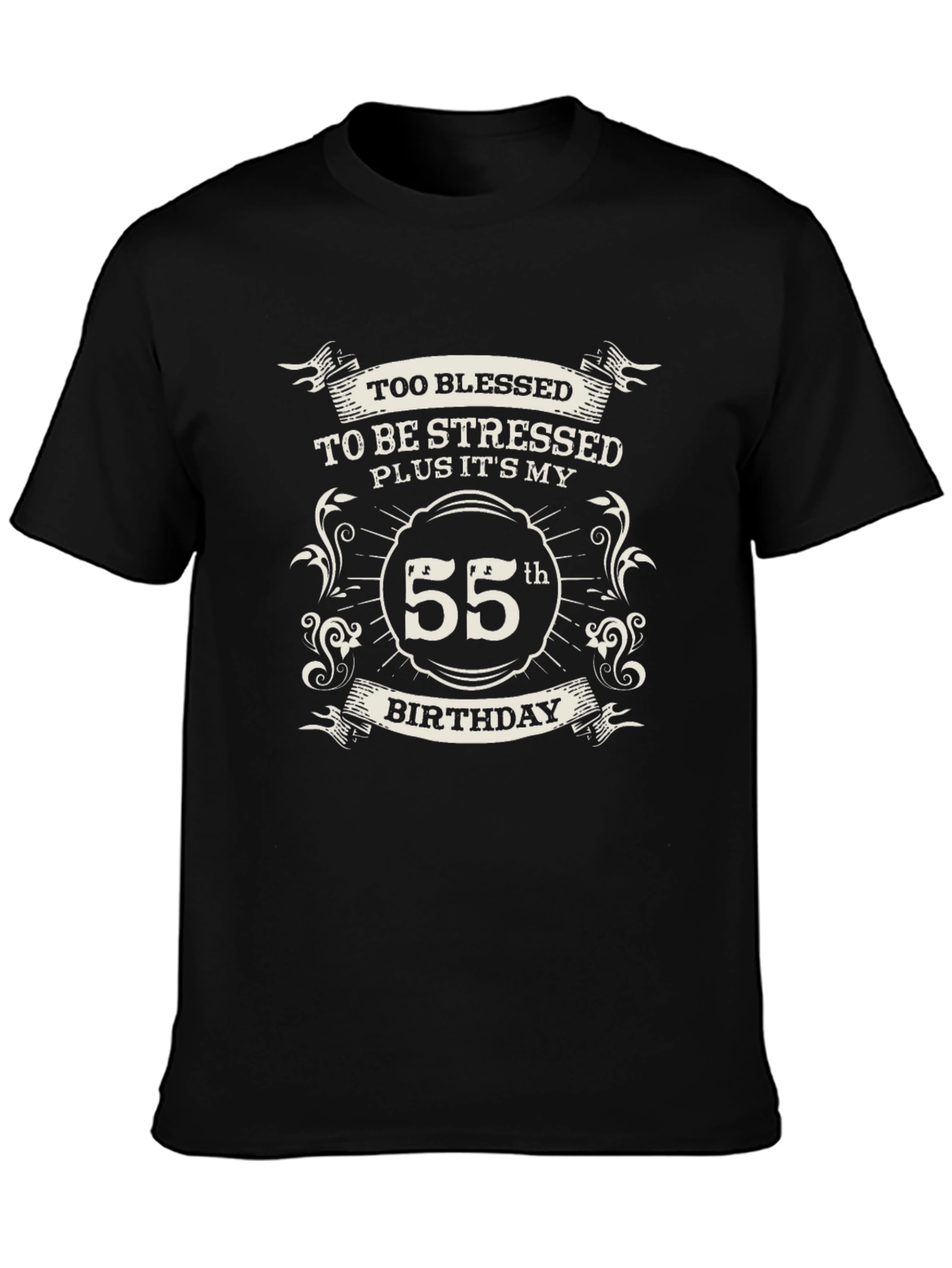 Blessed 55th Birthday Black T-Shirt