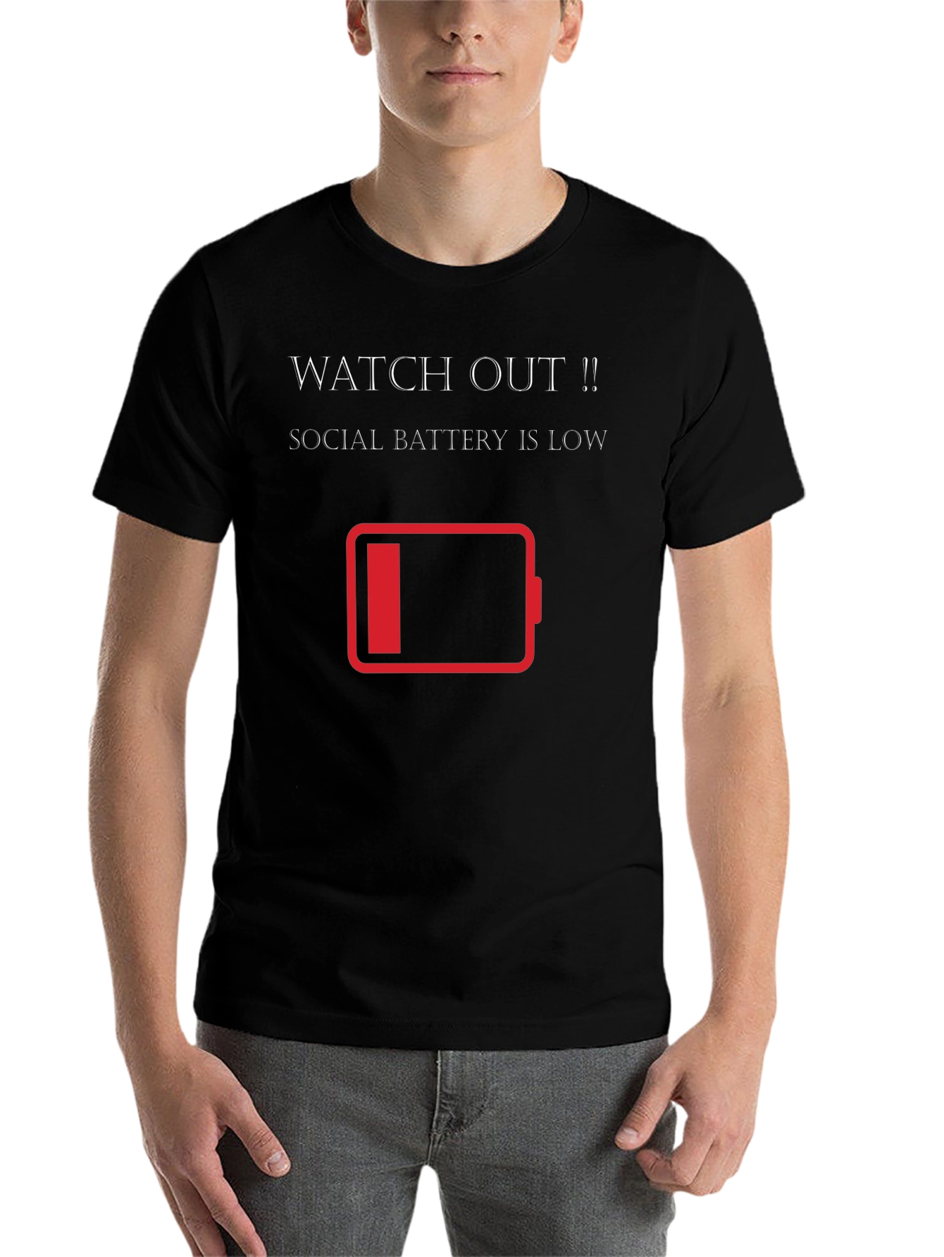 Social Battery Low T-Shirt - Introvert Humor Tee
