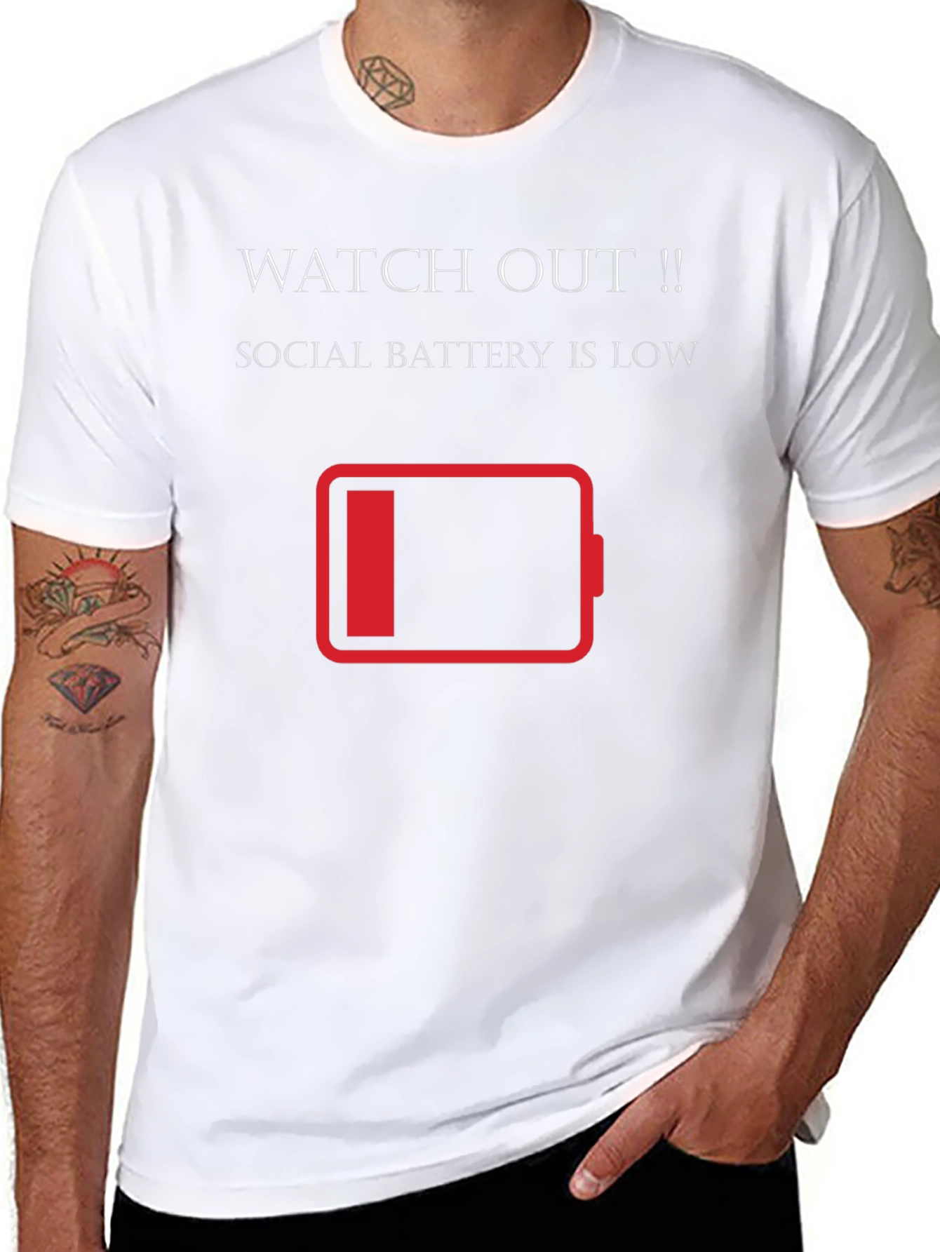 Social Battery Low T-Shirt - Introvert Humor Tee