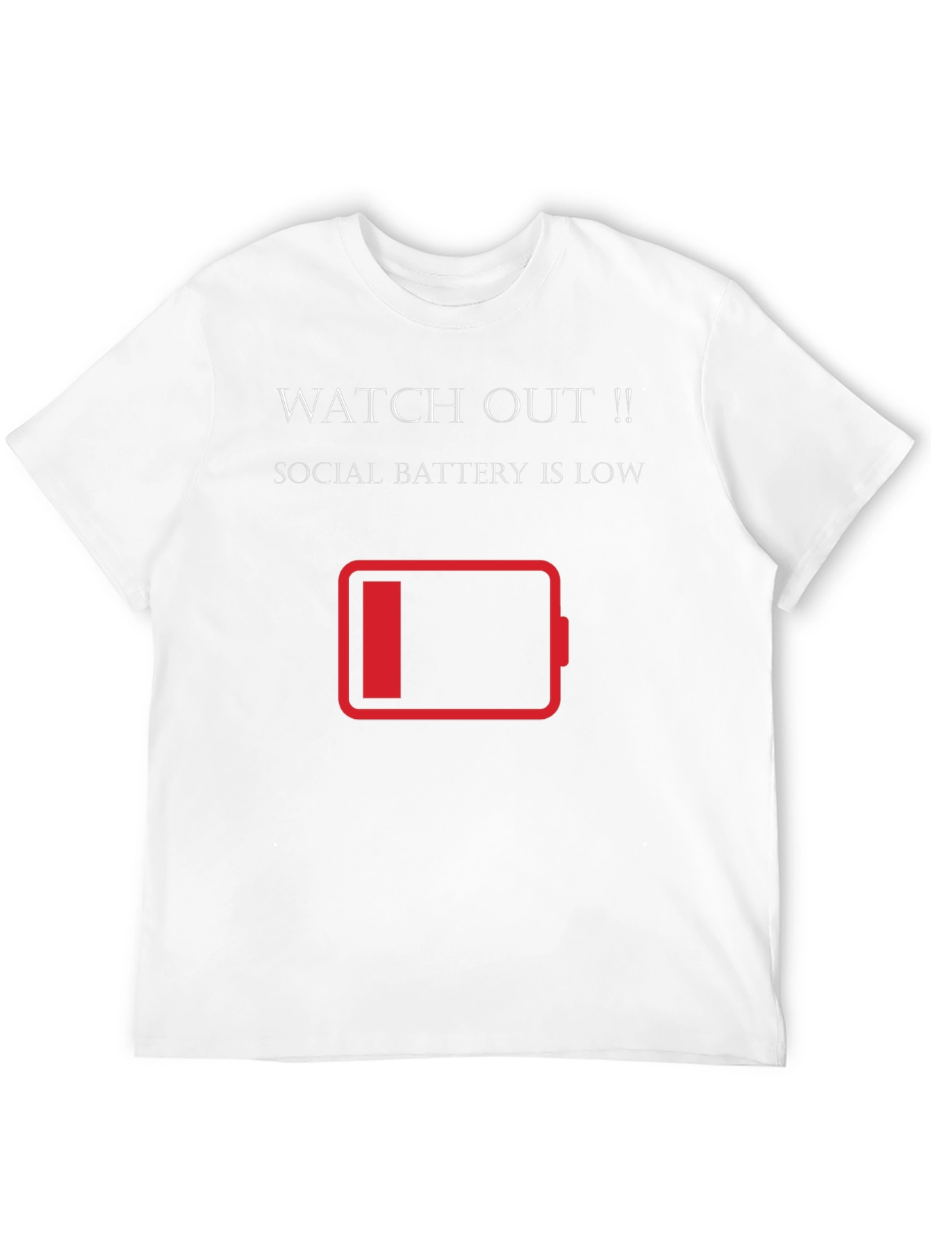 Social Battery Low T-Shirt - Introvert Humor Tee