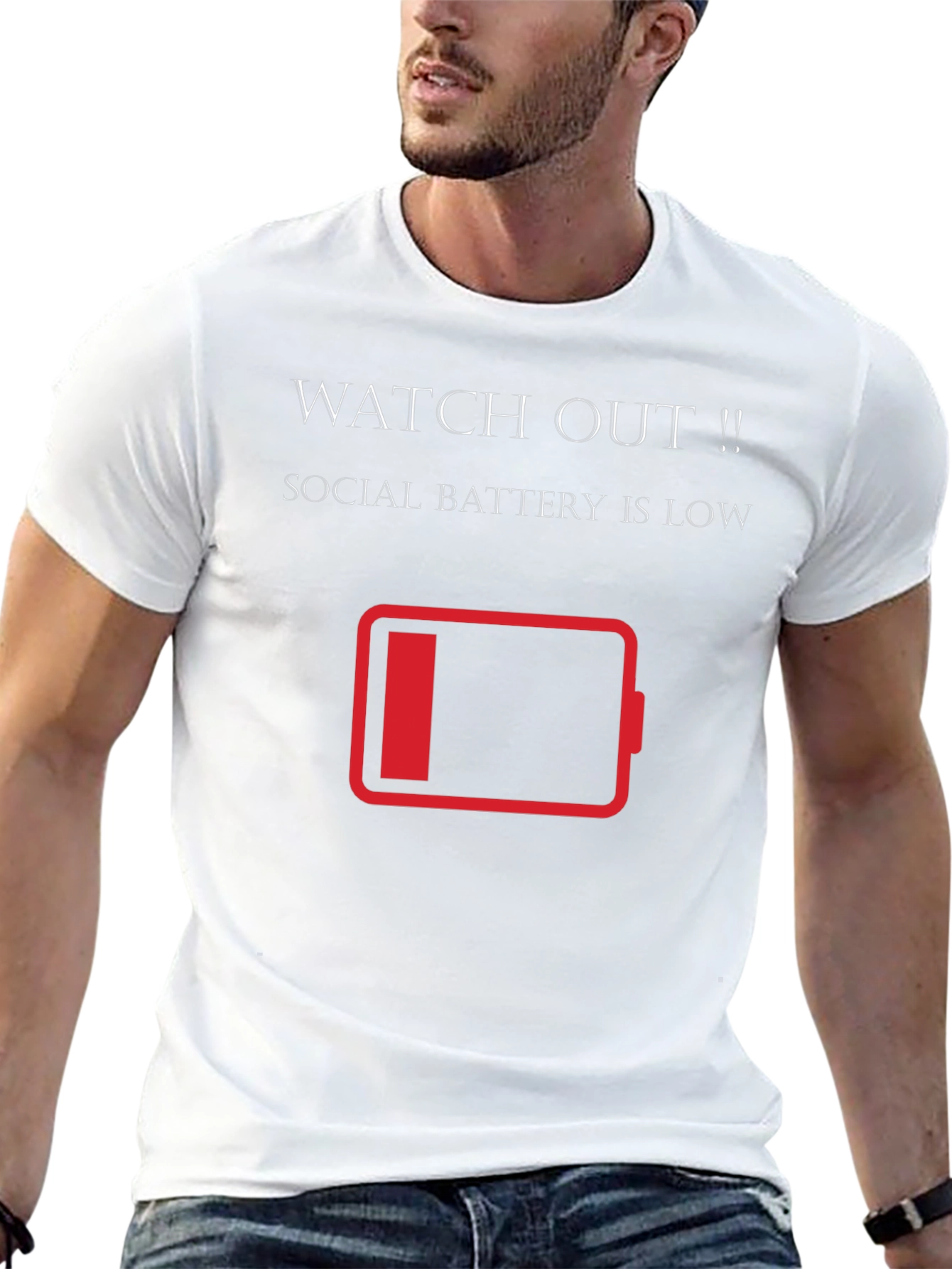 Social Battery Low T-Shirt - Introvert Humor Tee