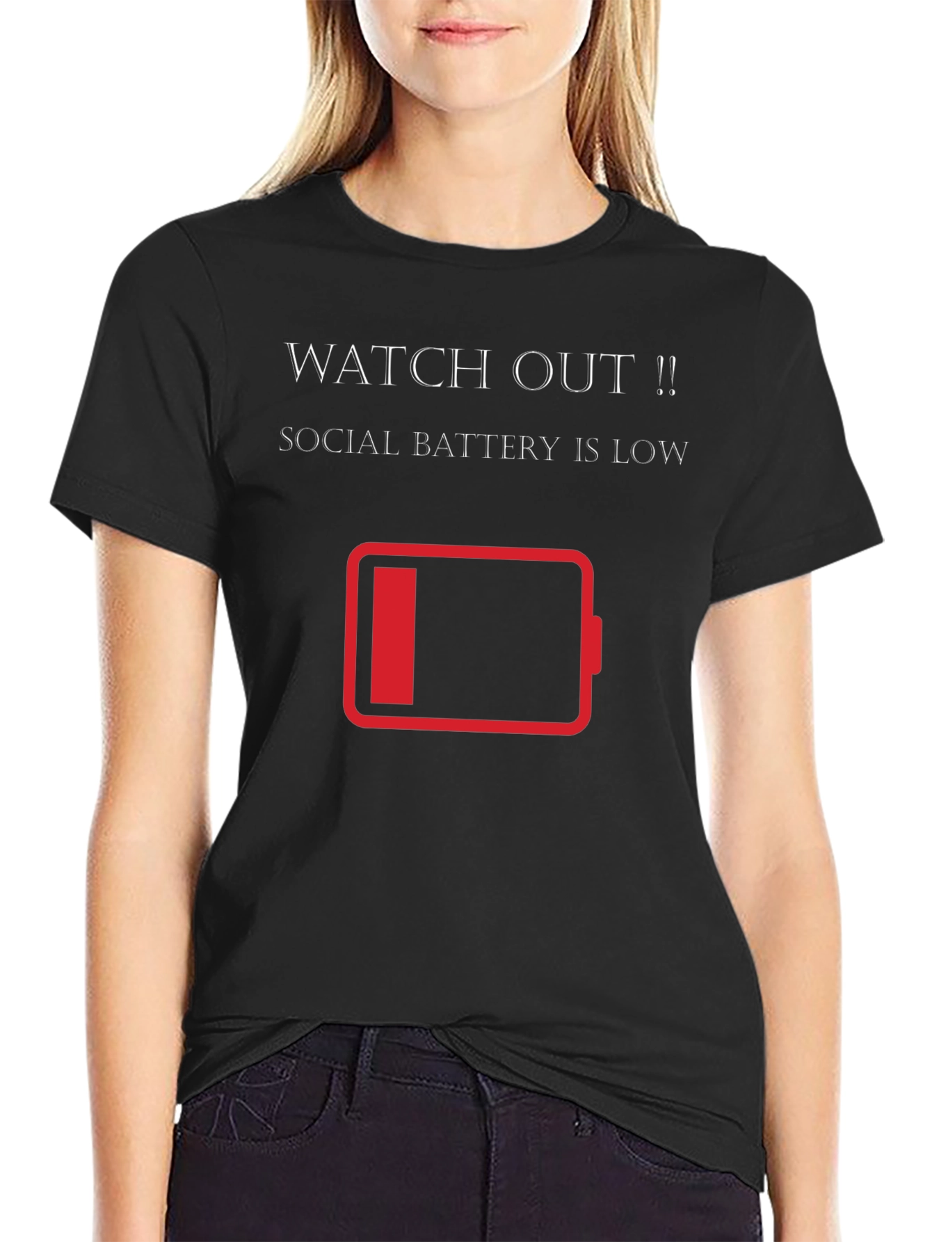 Social Battery Low T-Shirt - Introvert Humor Tee