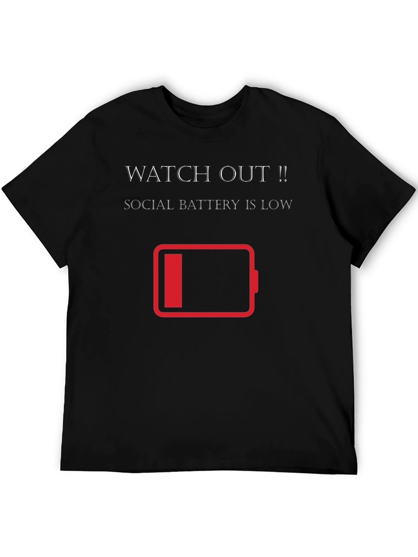 Social Battery Low T-Shirt - Introvert Humor Tee